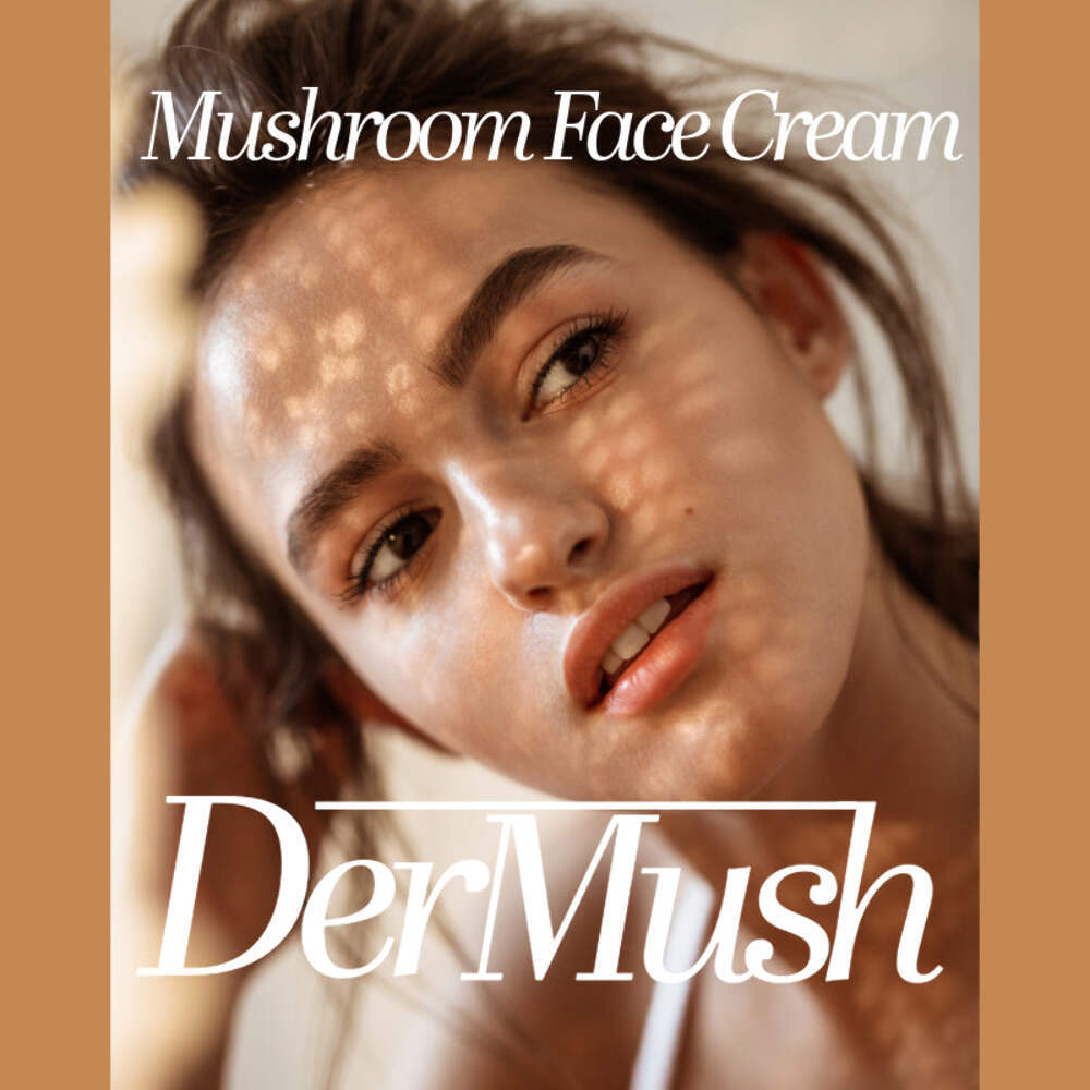 DerMush Face Cream 2 oz with Snow Mushroom, Reishi, Chaga