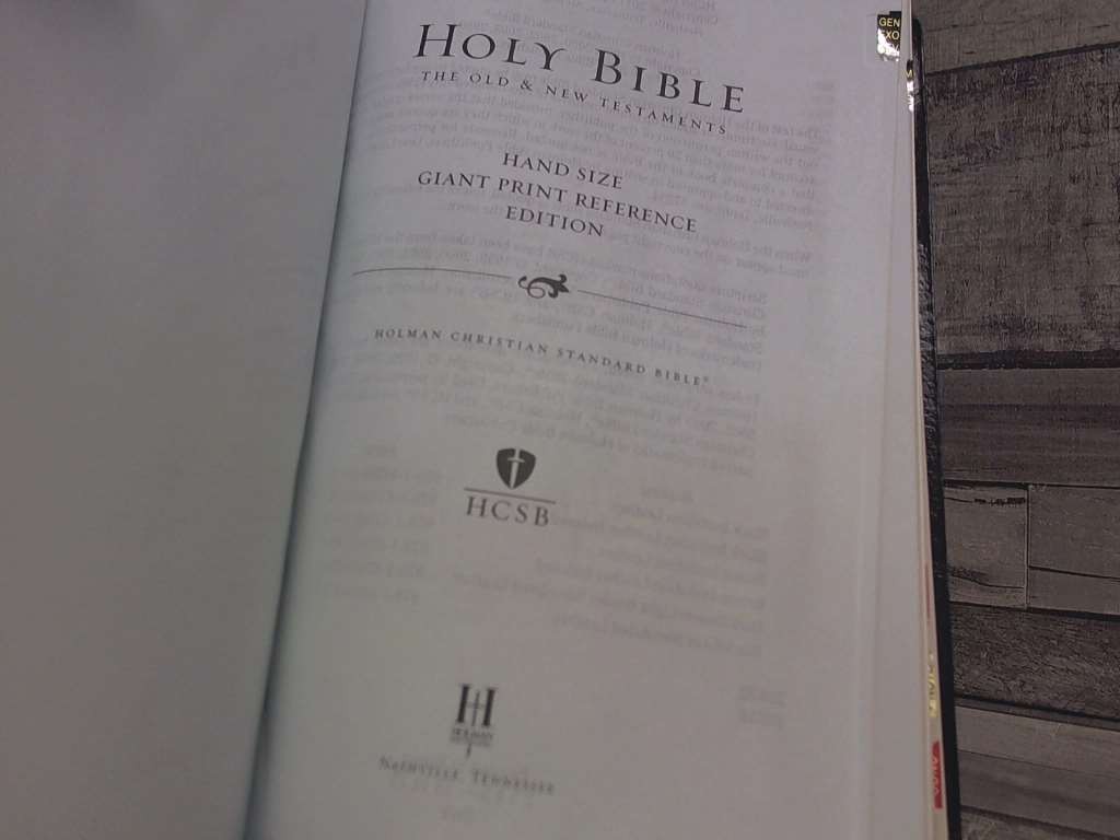 HCSB Hand Size Giant Print Reference Bible, Black Simulated Leather Indexed by