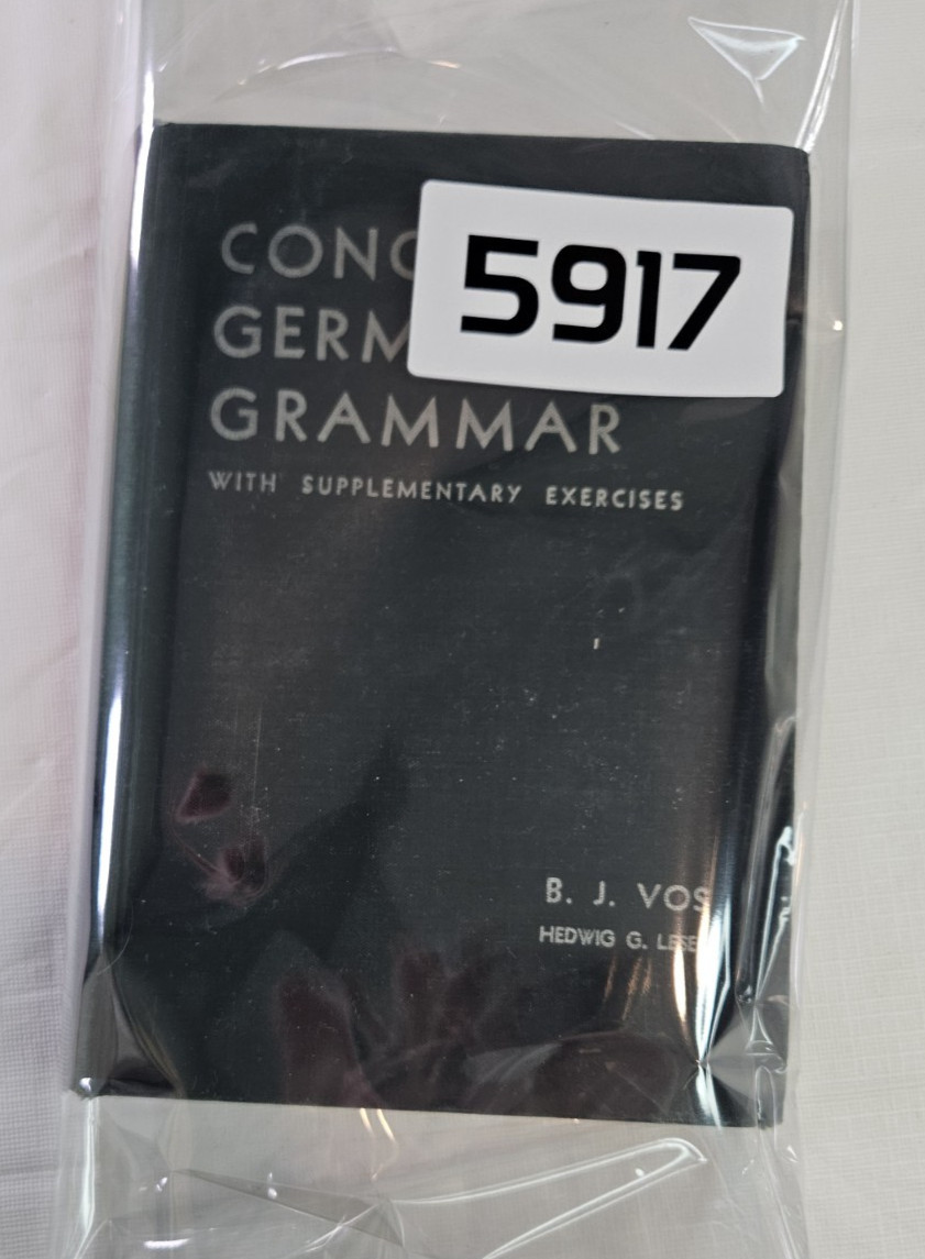 Concise German Grammar With Supplemenary Exercises BJ Voss 1944 Textbook HC