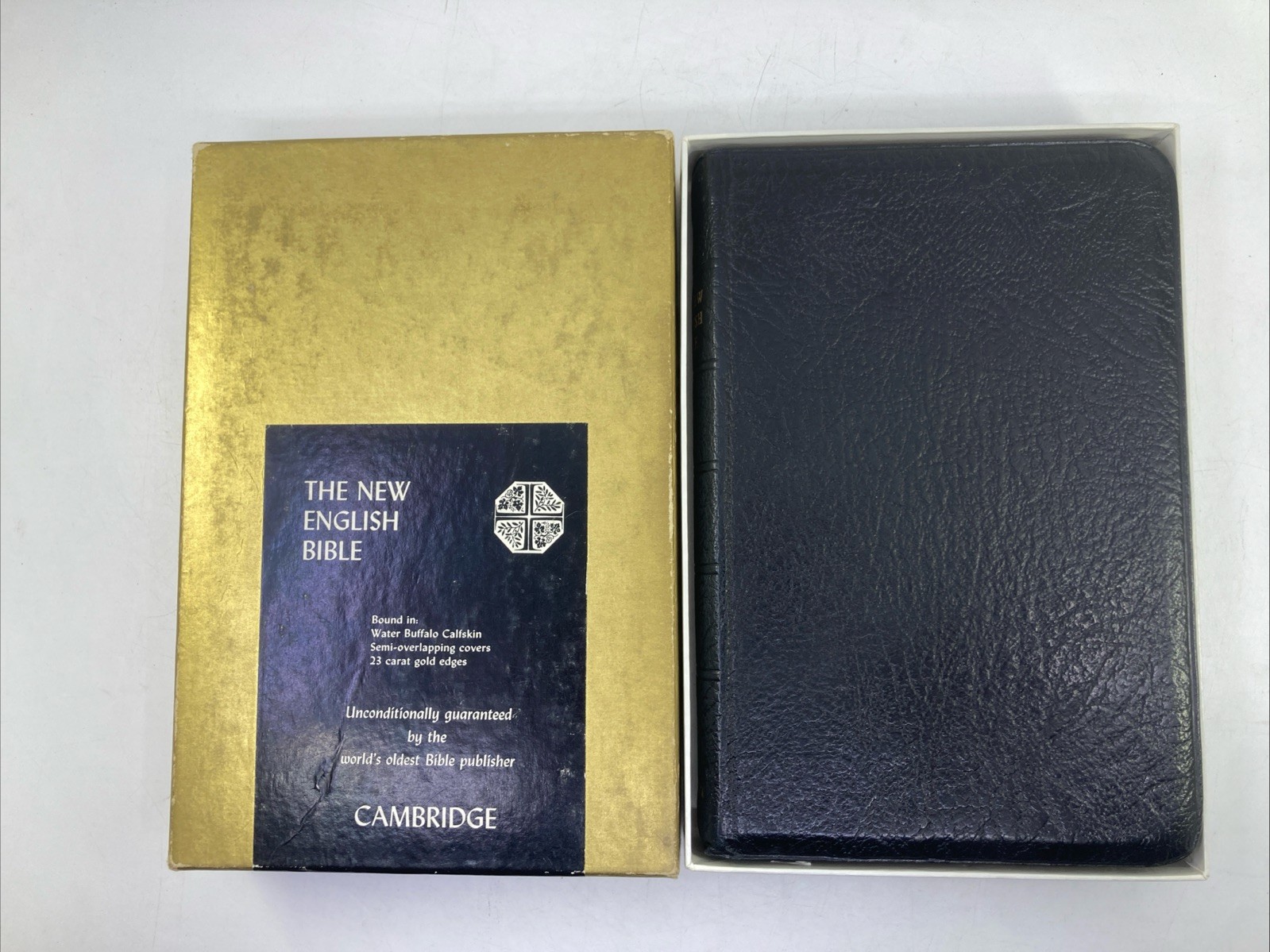 Oxford Cambridge New English Bible NEB 9 Genuine Calfskin Leather 1971 in Box