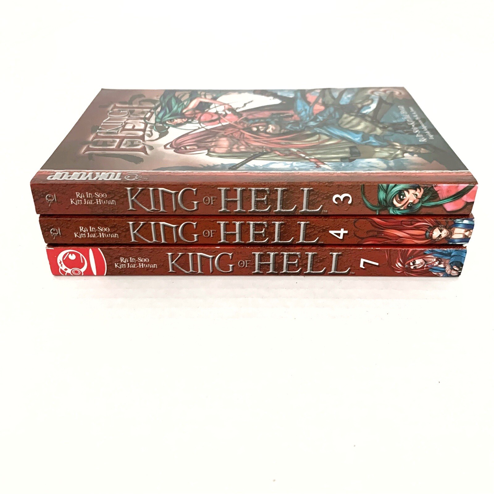 King of Hell Manga Lot Volume 3, 4, & 7 Shonen Manhwa, English Ra In-Soo Action