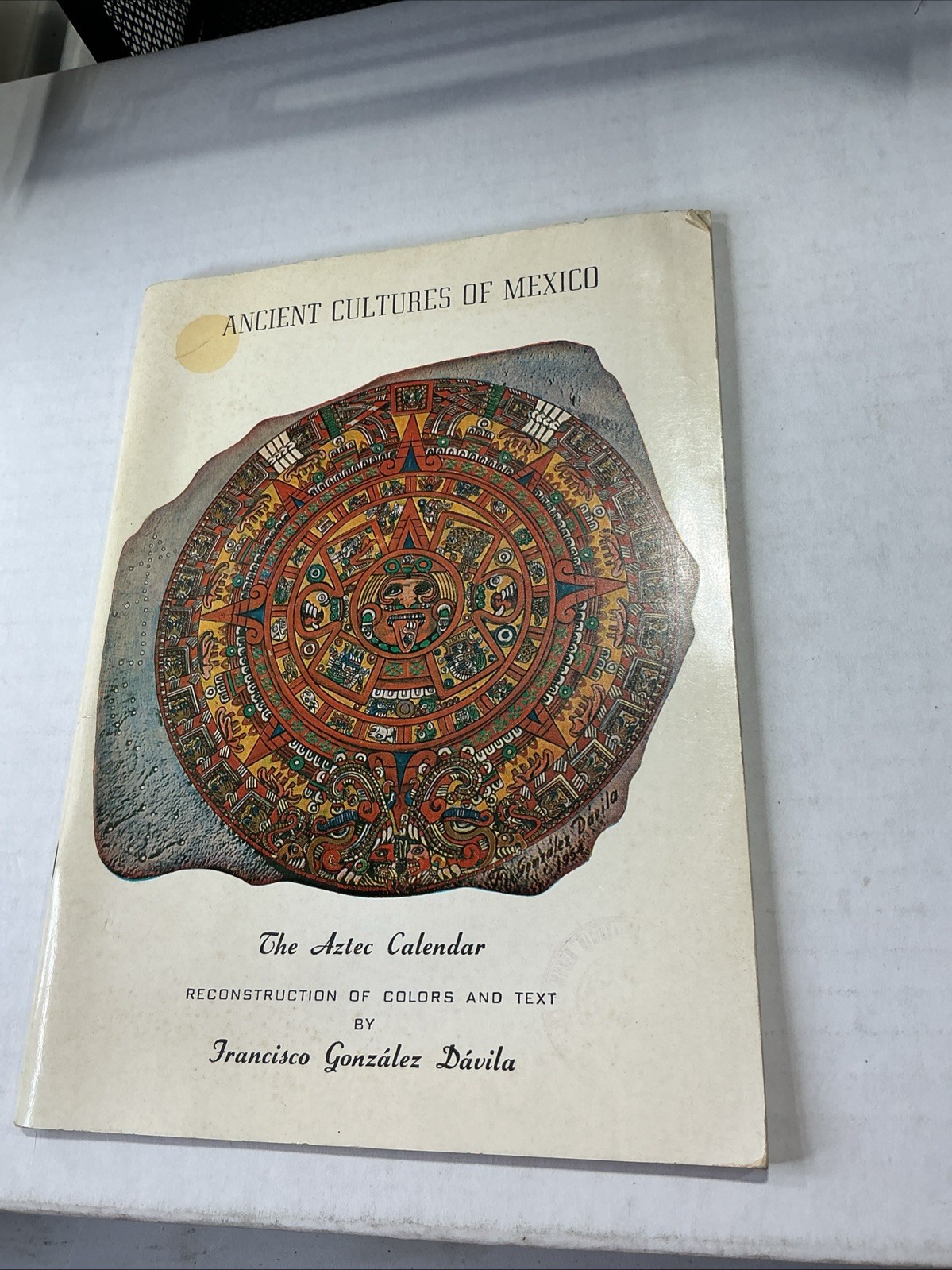VINTAGE Aztec Calendar Ancient Cultures of Mexico Davila NATIVE ART MEXICO FLOB