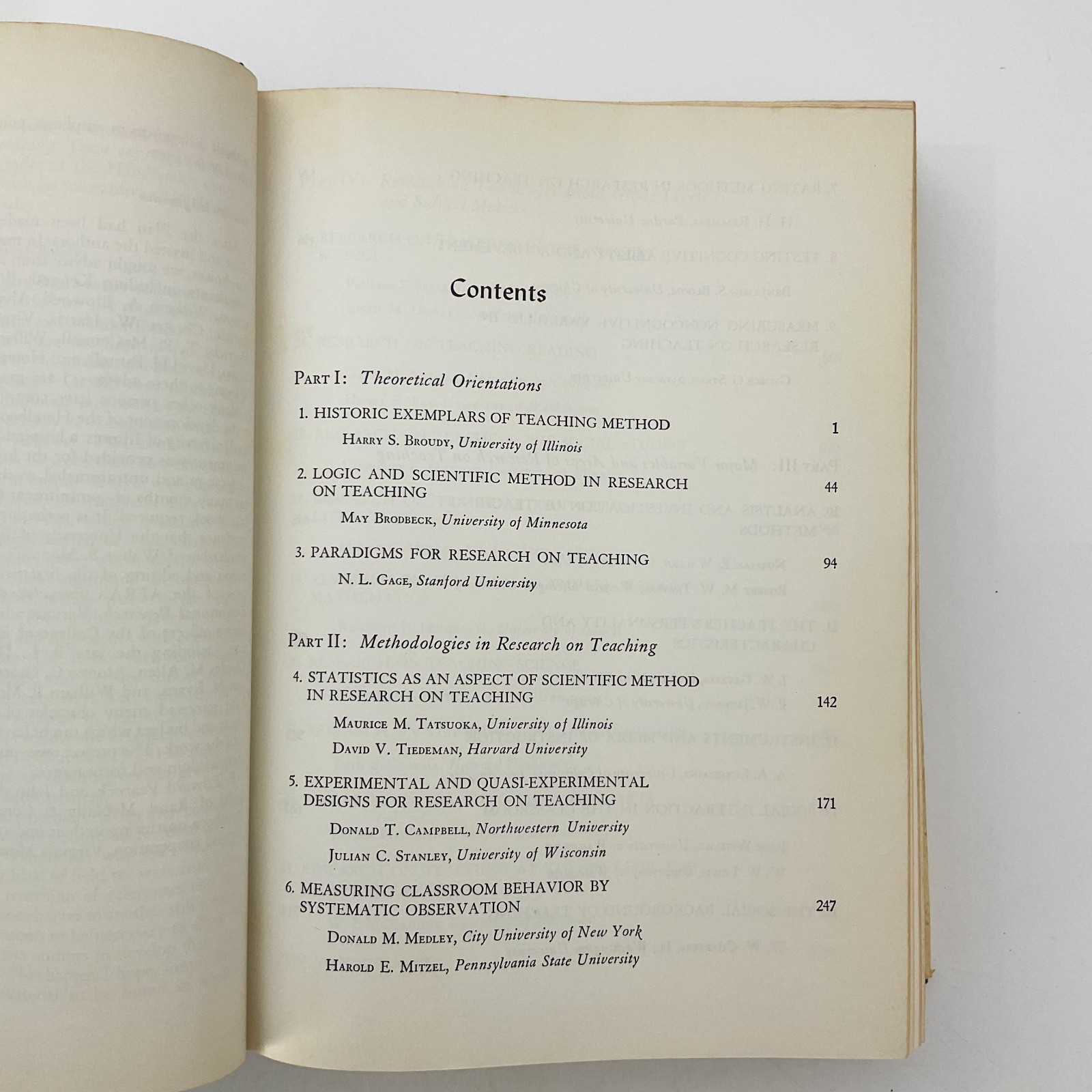 Handbook of Research on Teaching Pedagogy Studies Hardcover Book NL Gage 1971