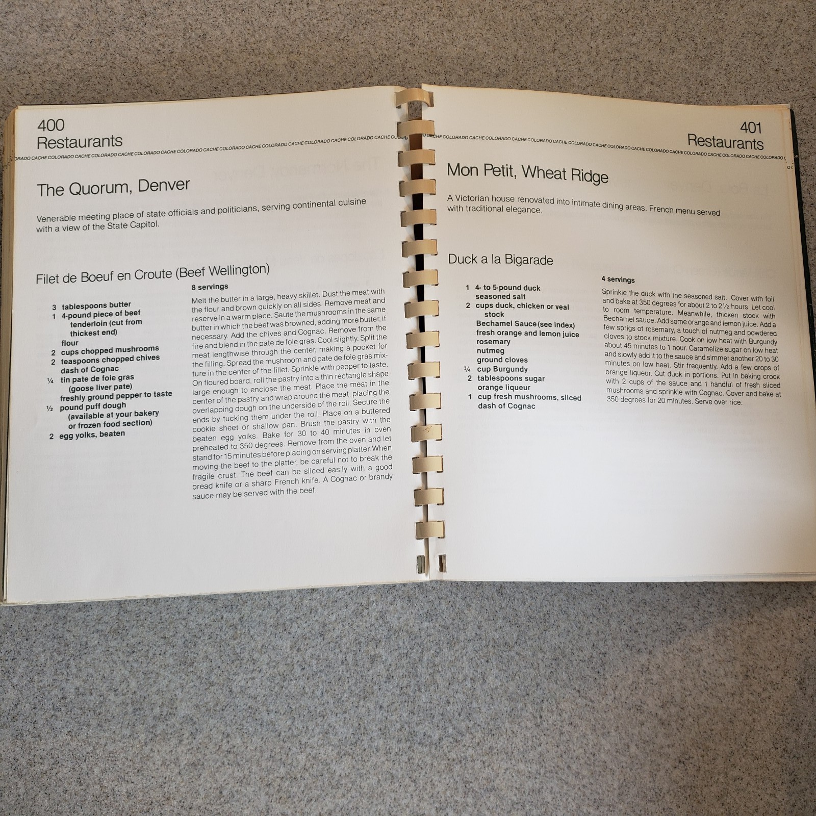 Colorado Cache Cookbook 430 Pages Great Book