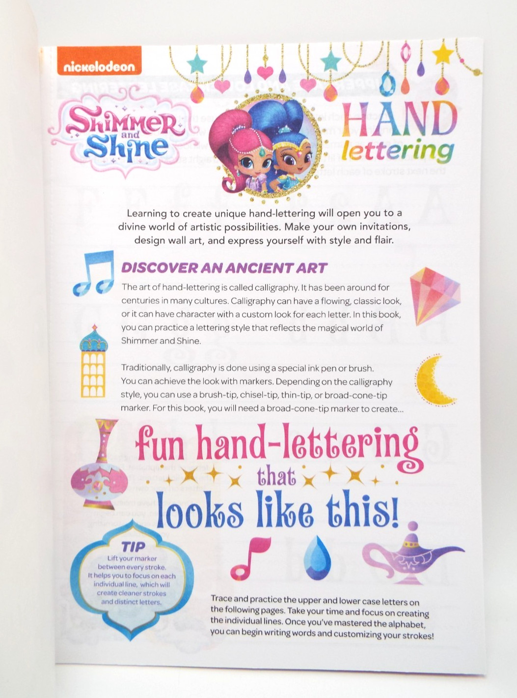 2 Shimmer and Shine books: Shapes & Colors / Hand Lettering Pre-K Workbook NEW*