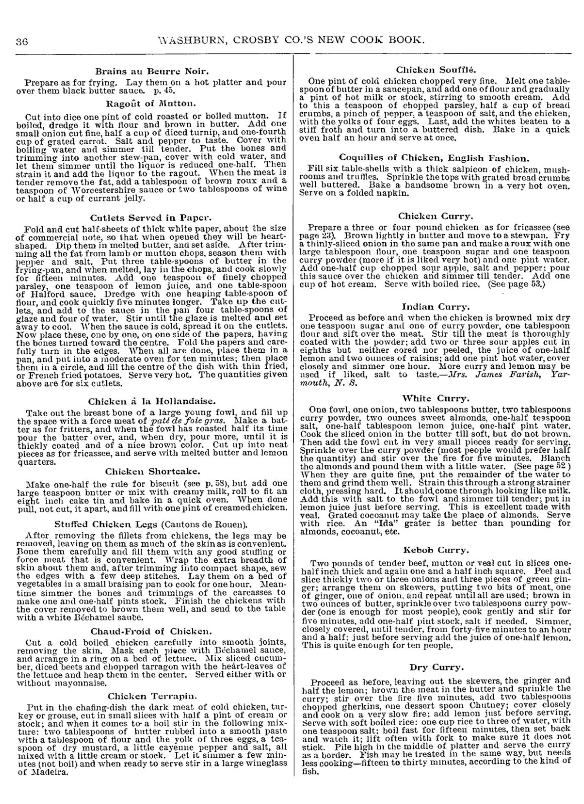 Washburn Crosby CO. New Cook Book “1894” 74 Pages