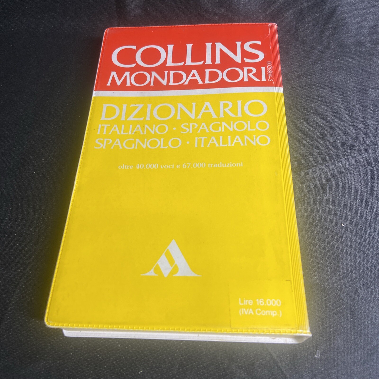 Collins Mondadori Italian Dictionary Paperback Water Resistant Cover Travel
