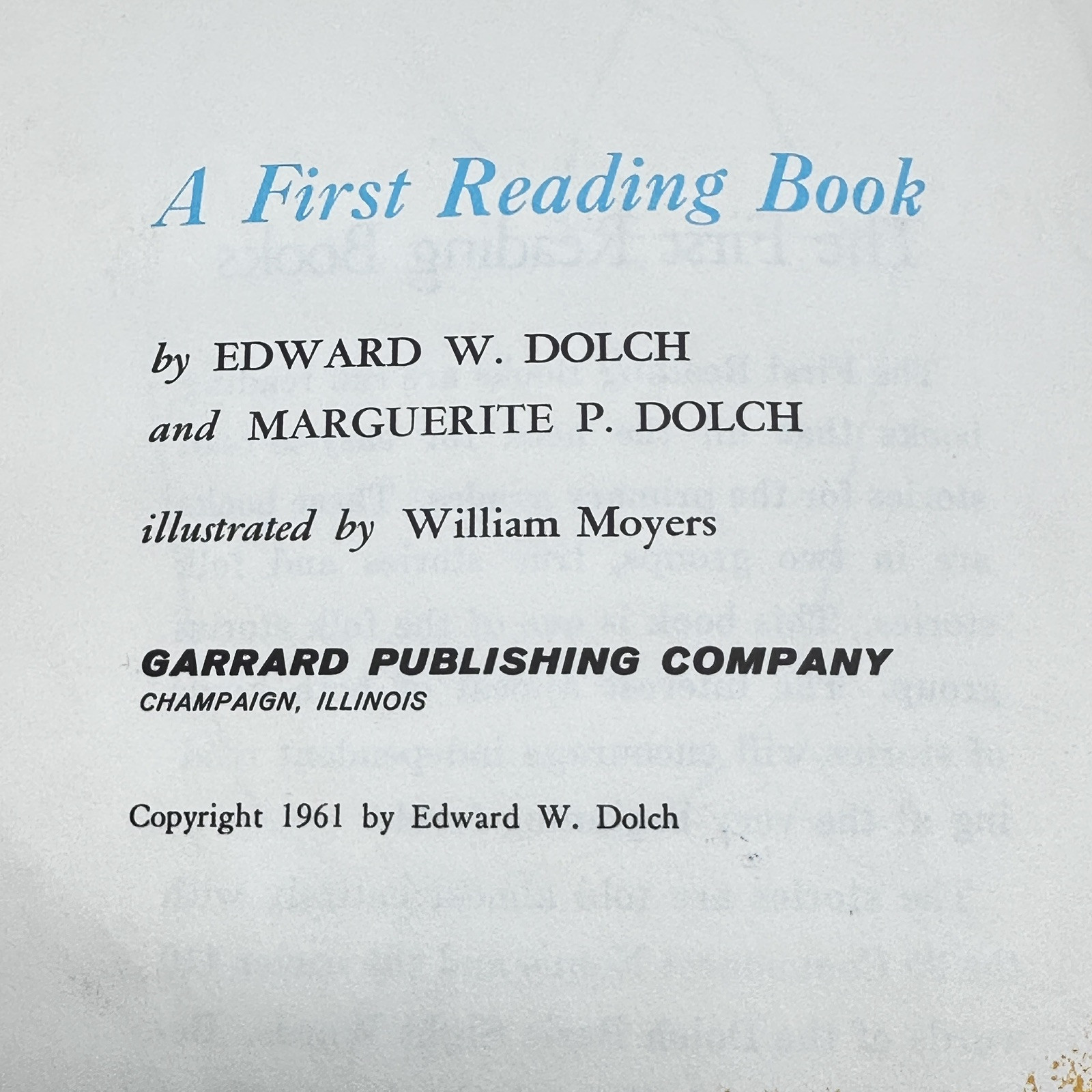 LOT OF 6 Dolch First Reading Books Garrard Publishing Company