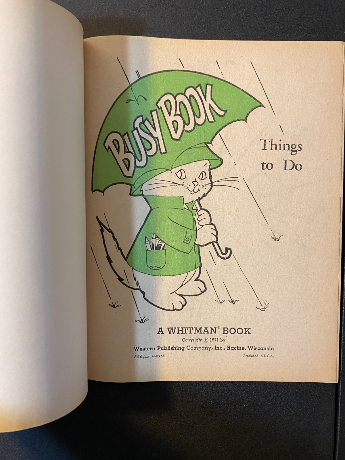 Vintage Whitman Coloring Book Unused 1971 Busy Book Things to Do 20 pages