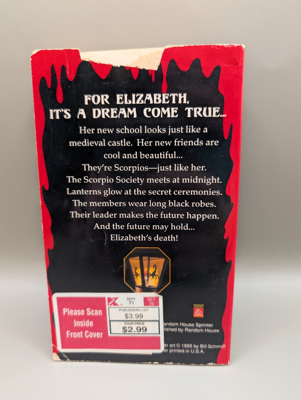 Zodiac Chillers Book #2 The Scorpio Society Carol Ellis YA Horror Book 1st Ed.