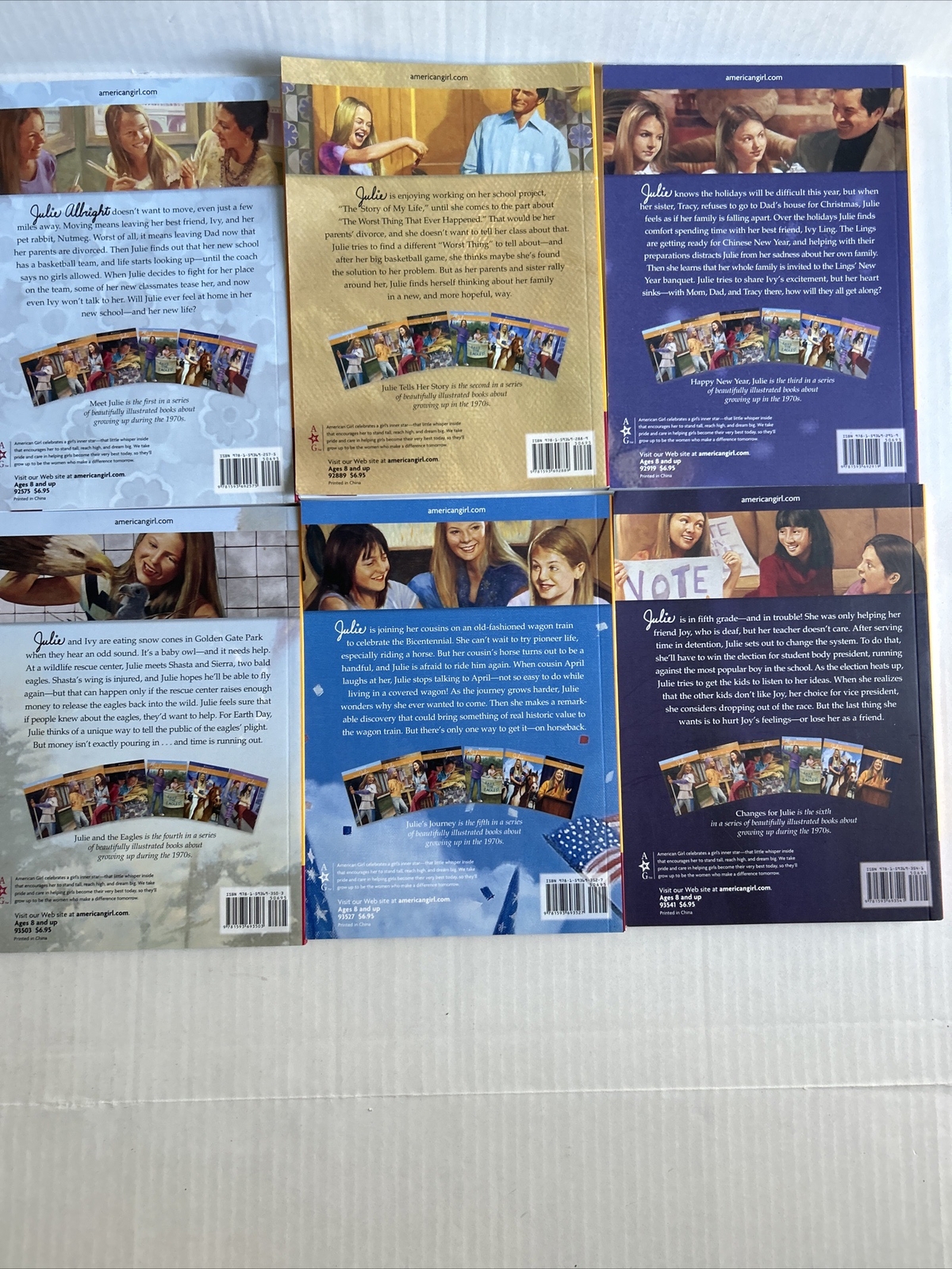 American Girl Julie Book Set 1-6 Complete 1 2 3 4 5 6 Lot 1974 Chapter Books