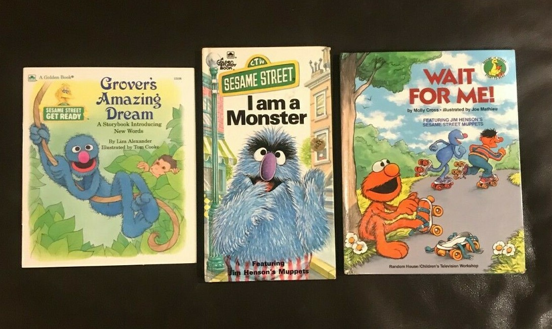 Lot Of 7 Books, Sesame Street, CTW, Jim Henson, Muppets, Big Bird, Grover