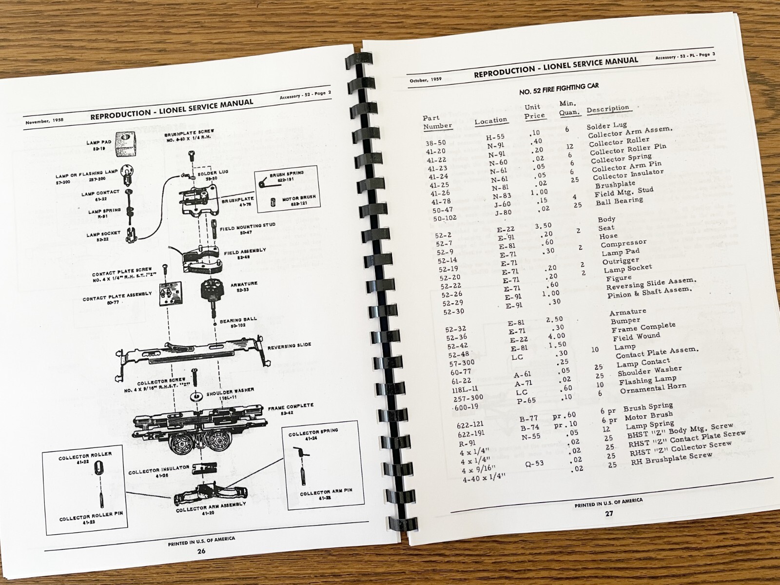 Lionel – Reproduction Factory Service Manual – Operating Accessories – 1946-1966