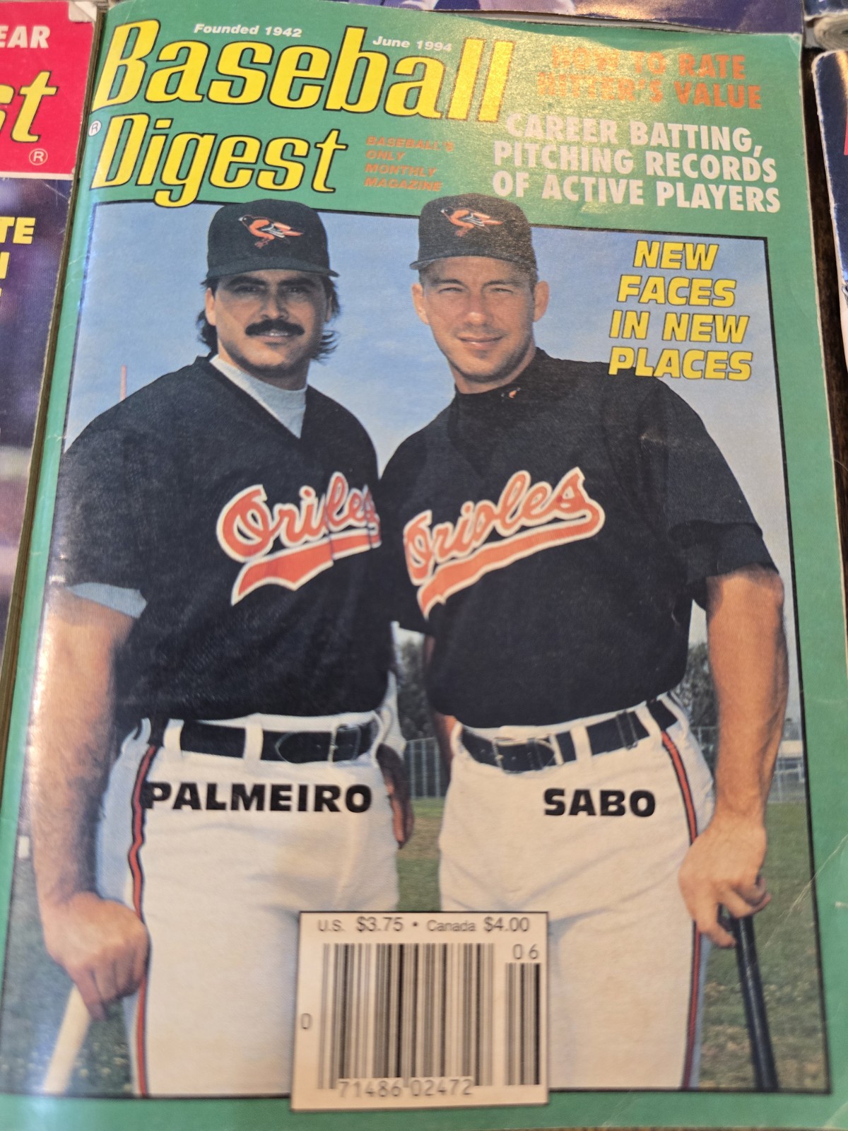 Lot Of 6 1994 Baseball Digest Various Conditions Mlb Sports Publication Vintage