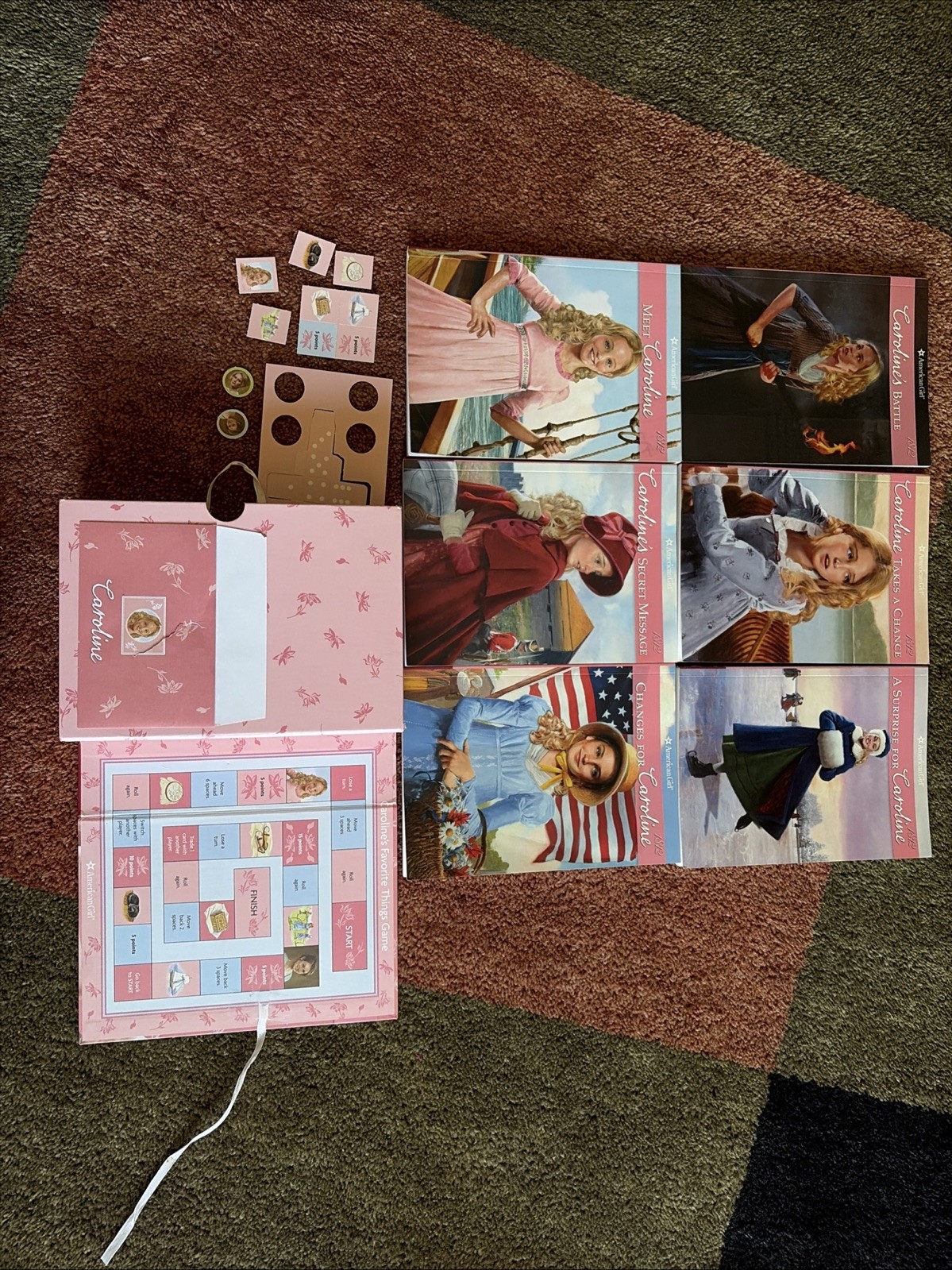 American Girl Caroline 1812 Box Set With Game Board By Kathleen Ernst