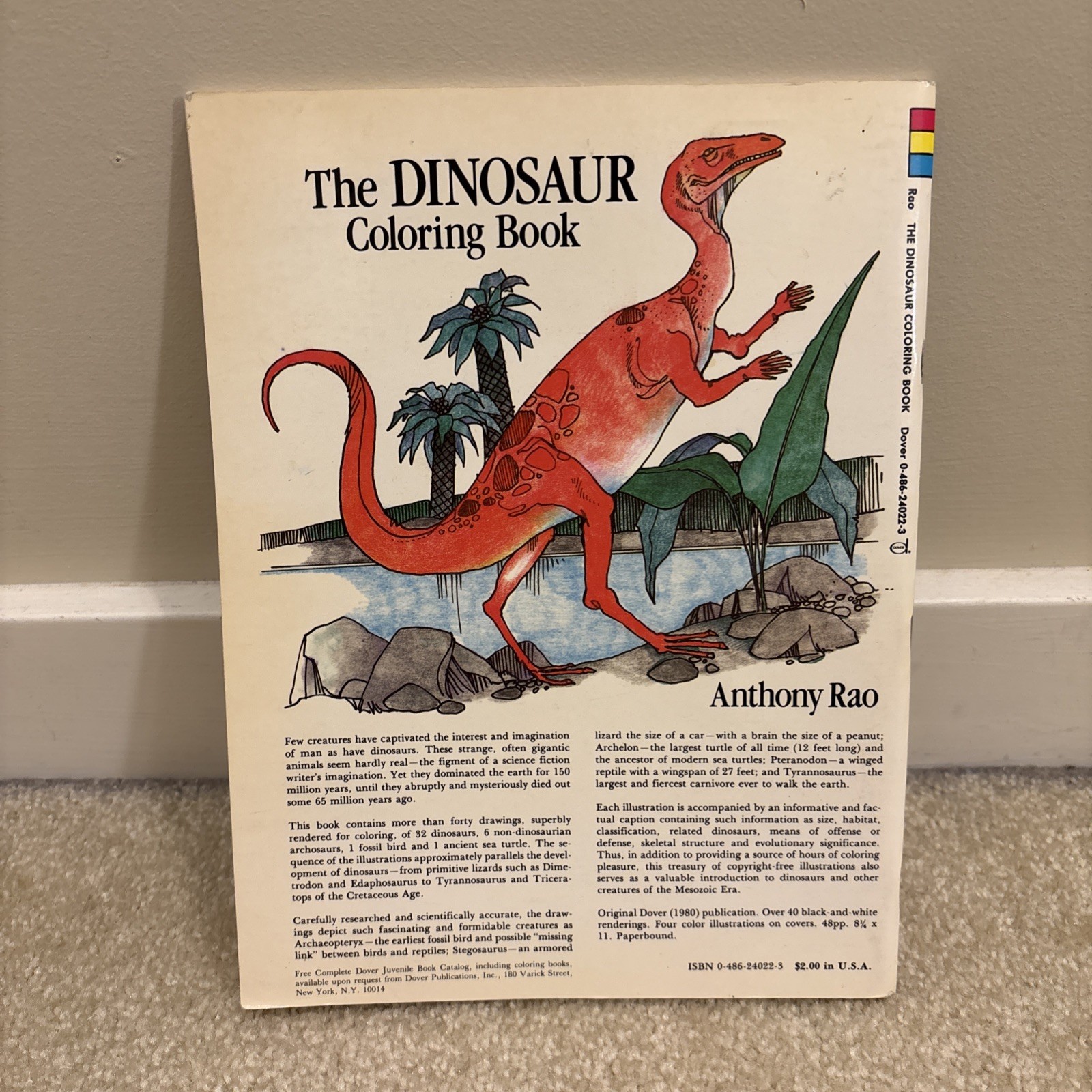 The Dinosaur Dover Coloring Book Paperback Anthony Rao Vintage 1980