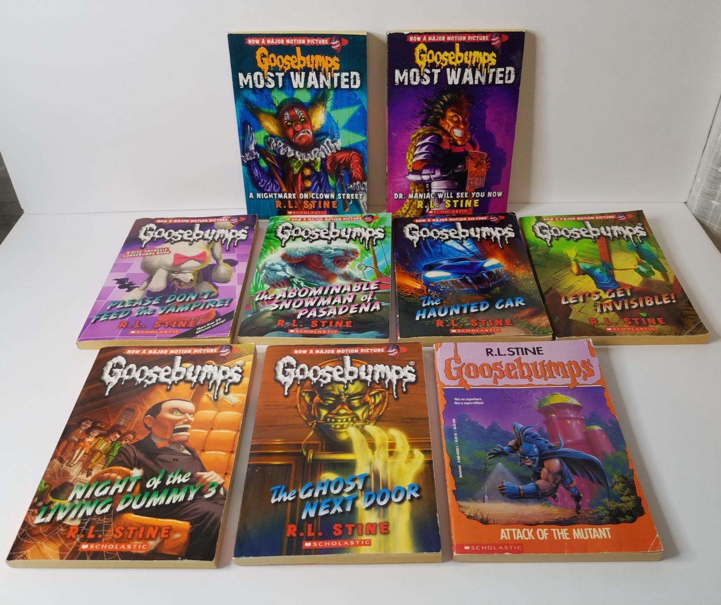 Mix Lot 9 Goosebumps R L Stine PB Books Scholastic Publications 1990s &2000s