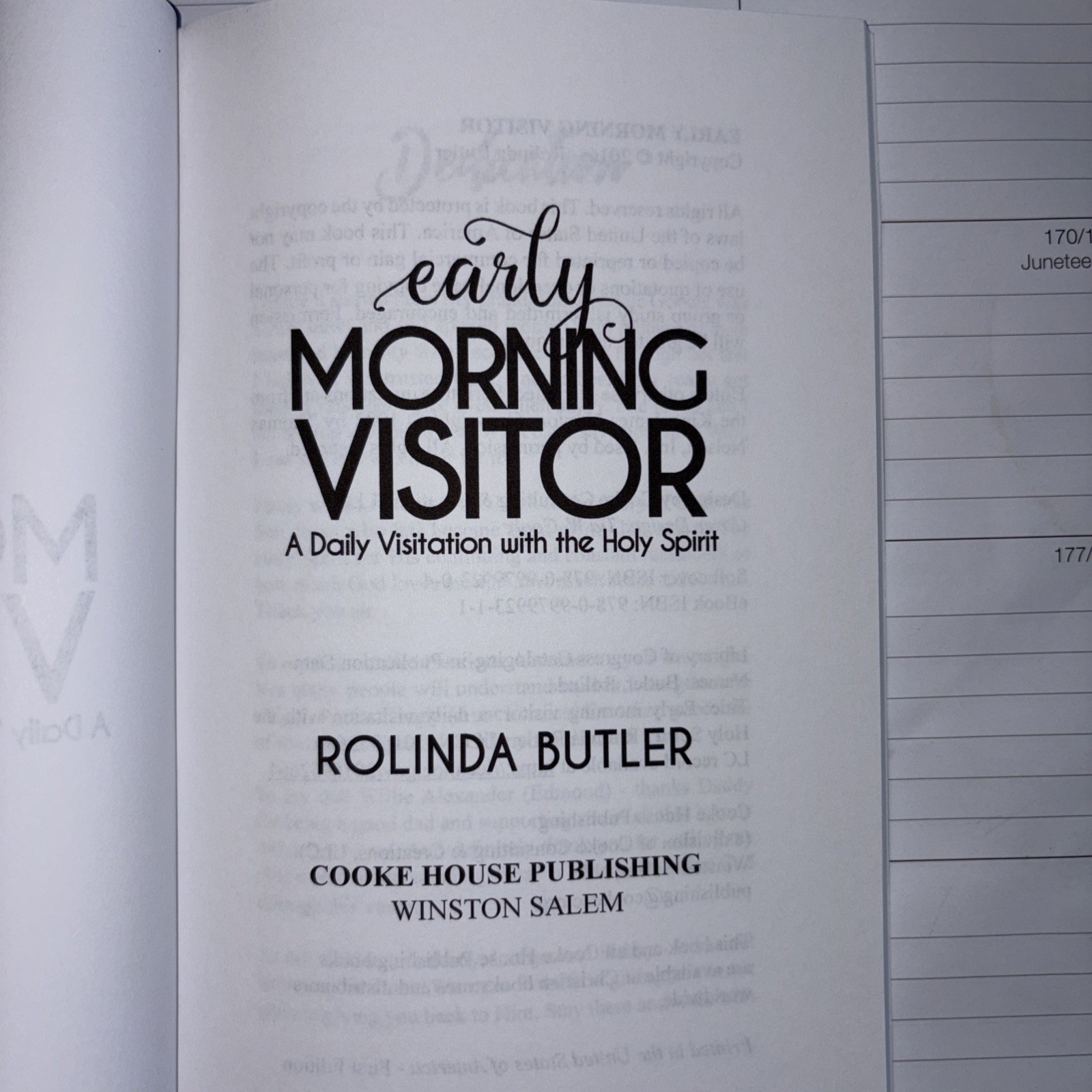 Early Morning Visitor – Holy Spirit – Rolinda Butler – 2016 – 60 pages