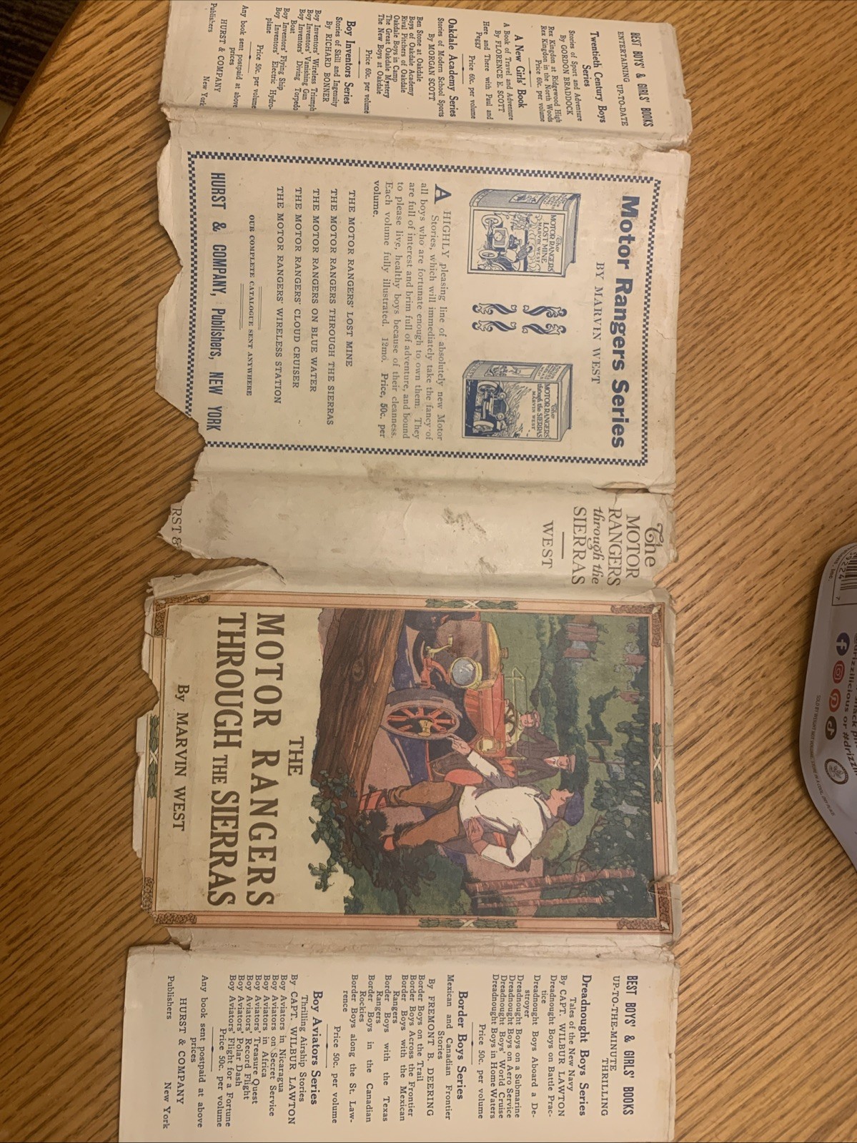 The Motor Rangers Through the Sierras by Marvin West .Hard Cover 1911