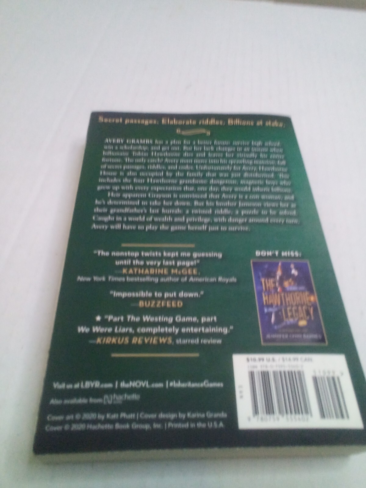 The Inheritance Games Jennifer Lynn Barnes Paperback Book