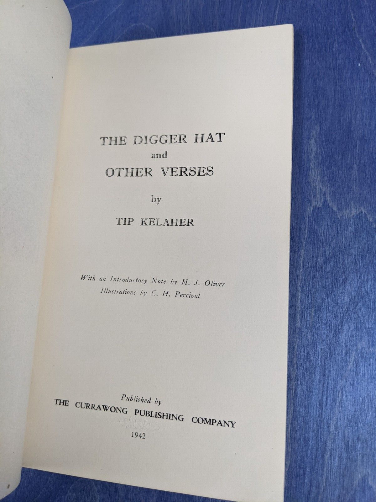 The Digger Hat & Other Verses – 1942 Tip Kelaher – Vintage WW2 Australian KIA
