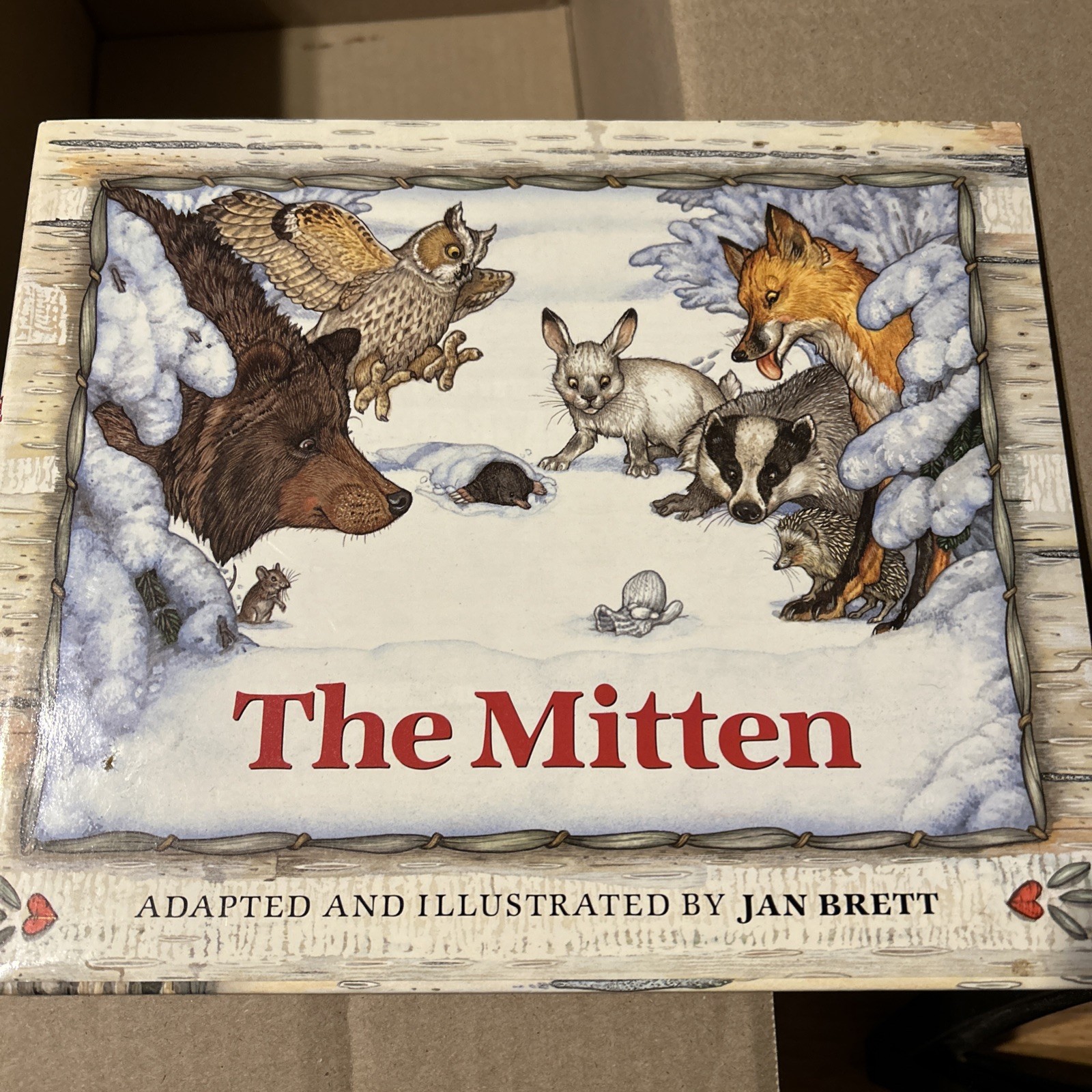 The Mitten by Jan Brett (1989, Hardcover) – Signed For Laura Quick in 1990.
