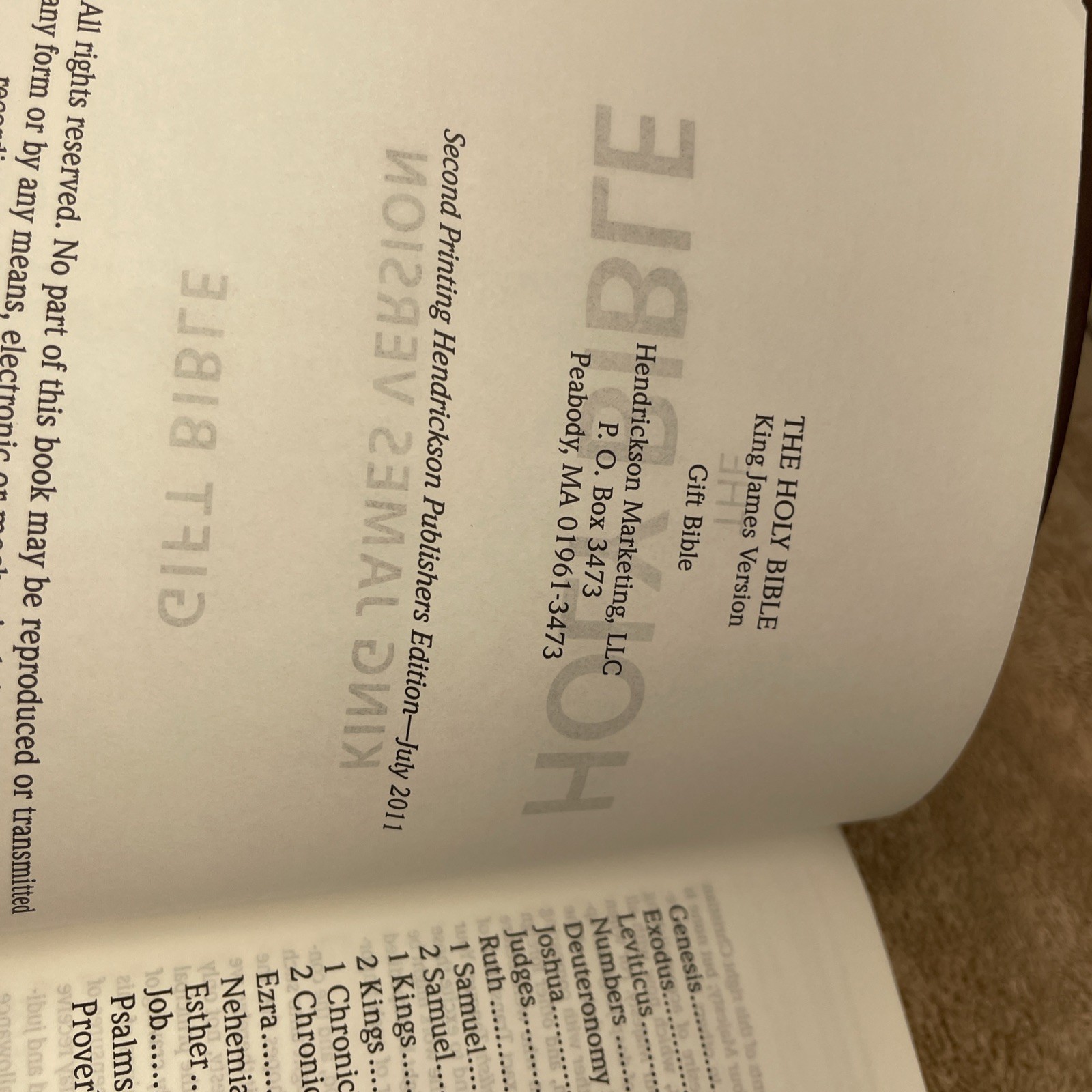 Gift Bible KJV by Hendrickson Publishing Leather Brown Color Maps Unused