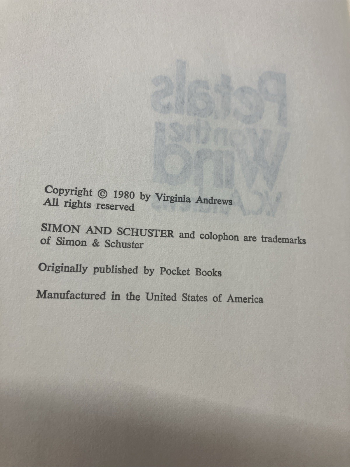 Petals On The Wind & Seeds of Yesterday Hardcover VC Andrews Book Club HC
