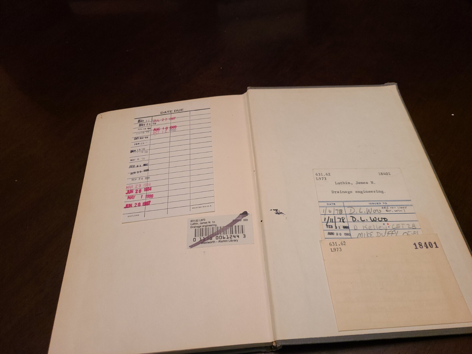 DRAINAGE ENGINEERING By James N. Luthin – Hardcover, 1966, Ex Library