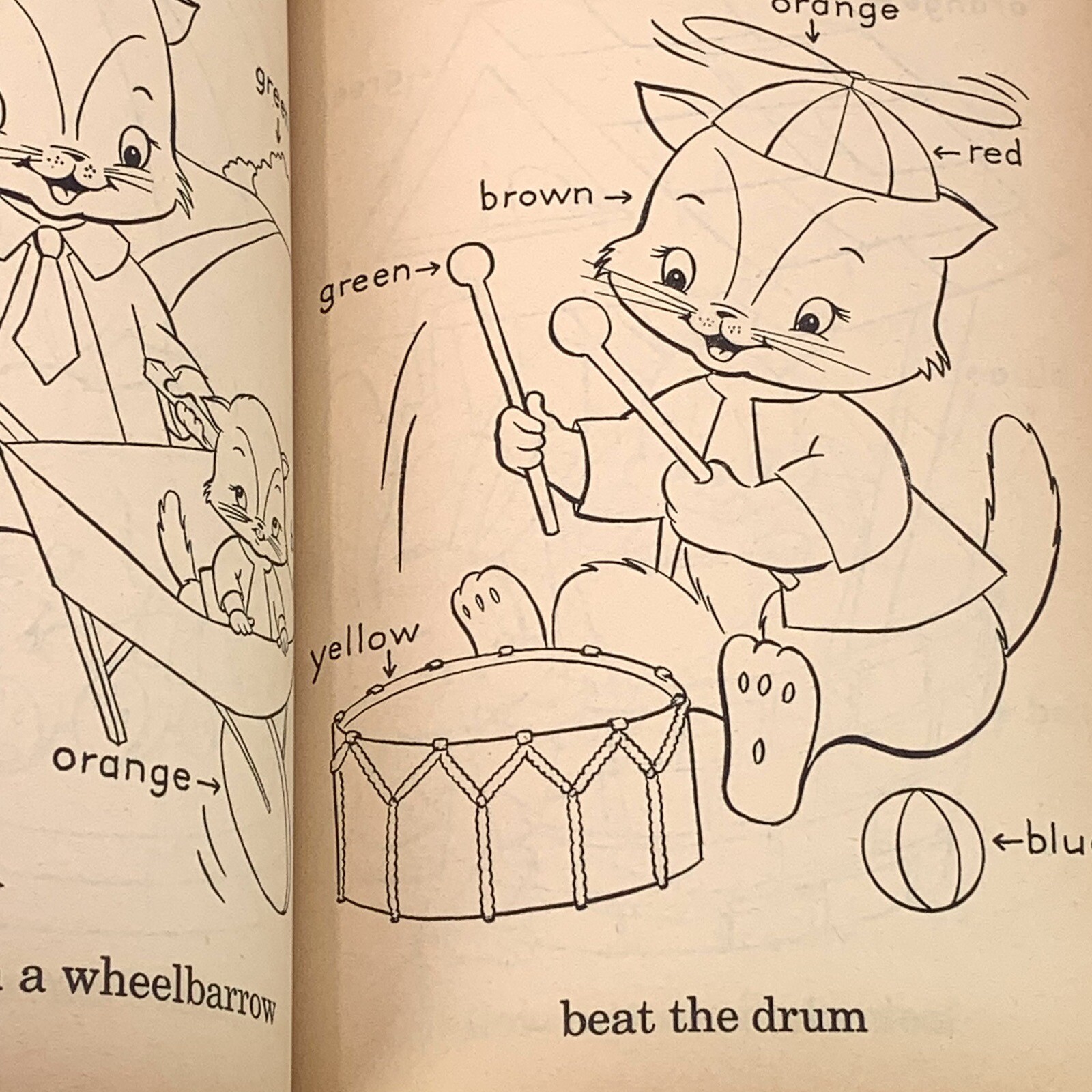 Vintage Coloring Book 1959 Merrill Good Time Paint Book Used 10 of 250 Pages