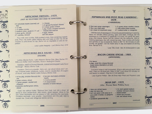 Ben Ali Shrine Recipe Cookbook 254+ Pages Sacamento, California Vintage 2001