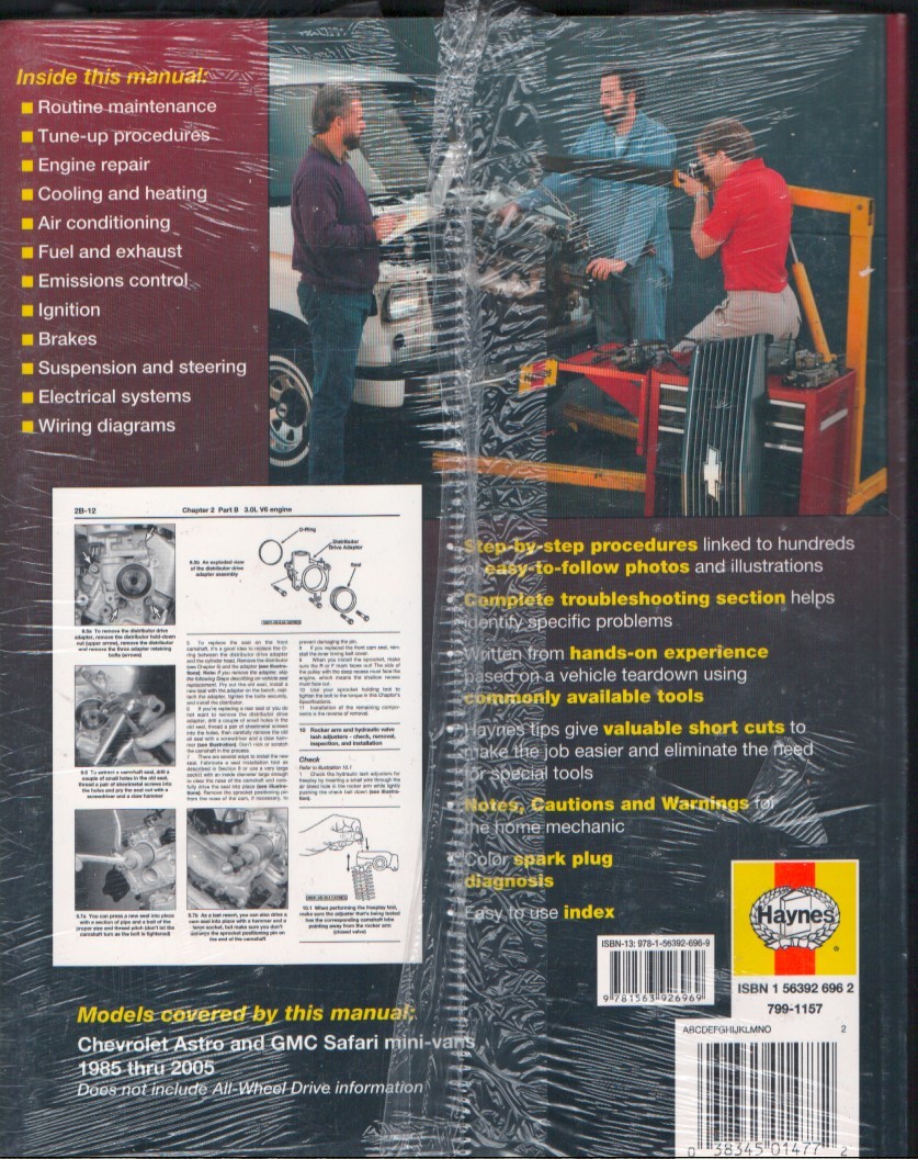 Haynes Repair Manual Chevrolet Astro GMC Safari 1985-2005 MN3074