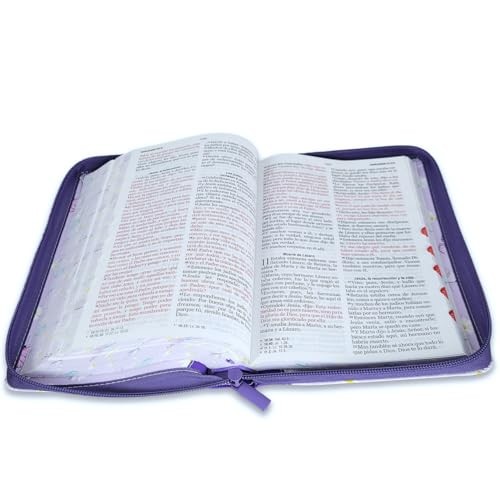 Biblia para Mujer con Cierre Letra Grande 12 puntos RV1960 Lila con indice