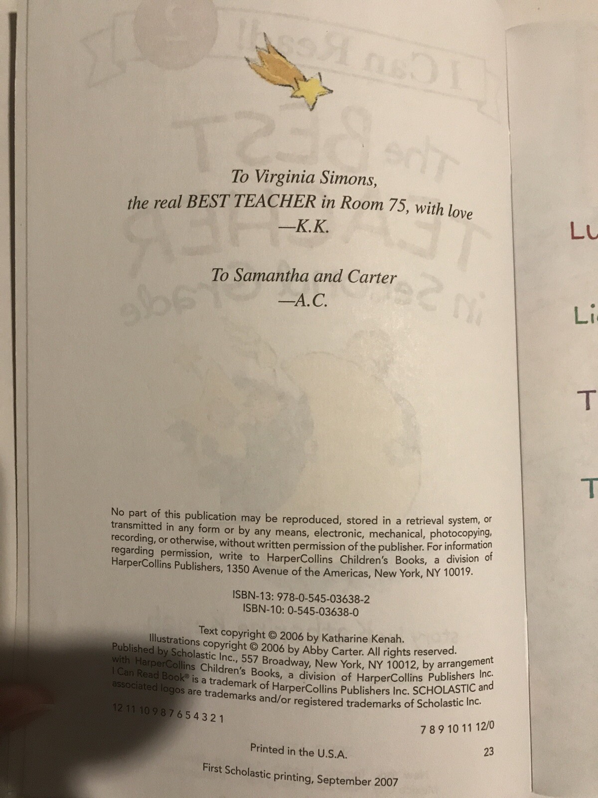 I Can Read Level 2 Ser.: The Best Teacher in Second Grade by Katharine Kenah…