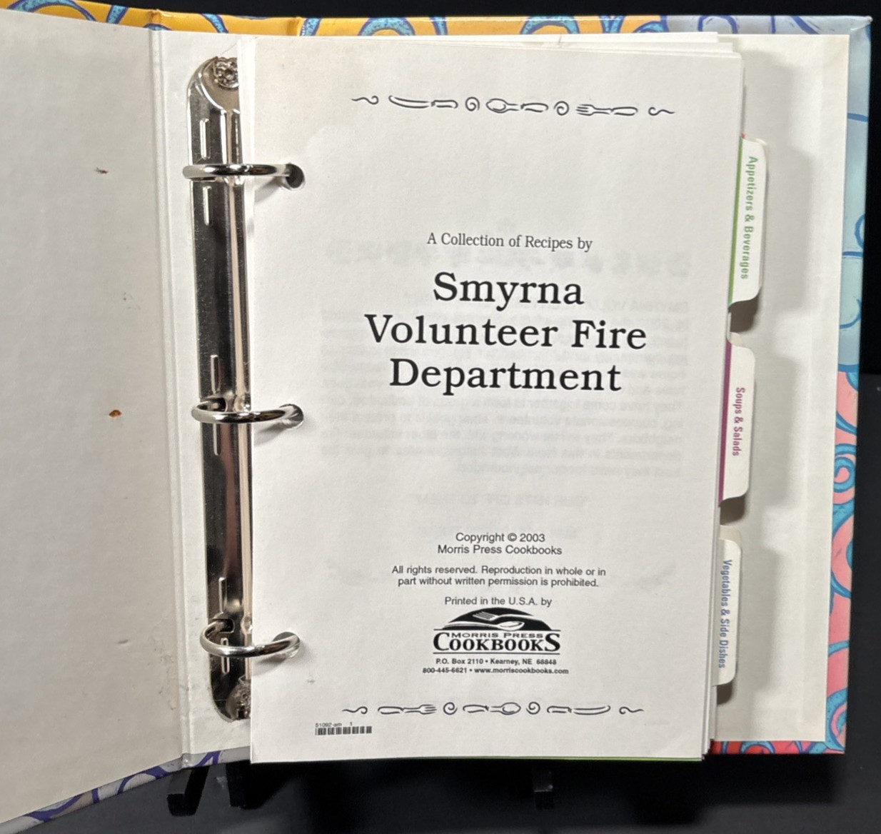 Smyrna Volunteer Fire Department Cookbook Morris Press 2003