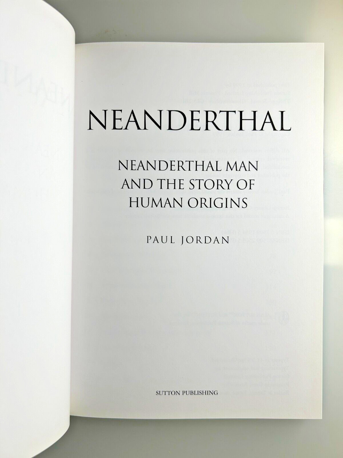 Neanderthal Paul Jordan HC Book Human Evolution Prehistoric History VG