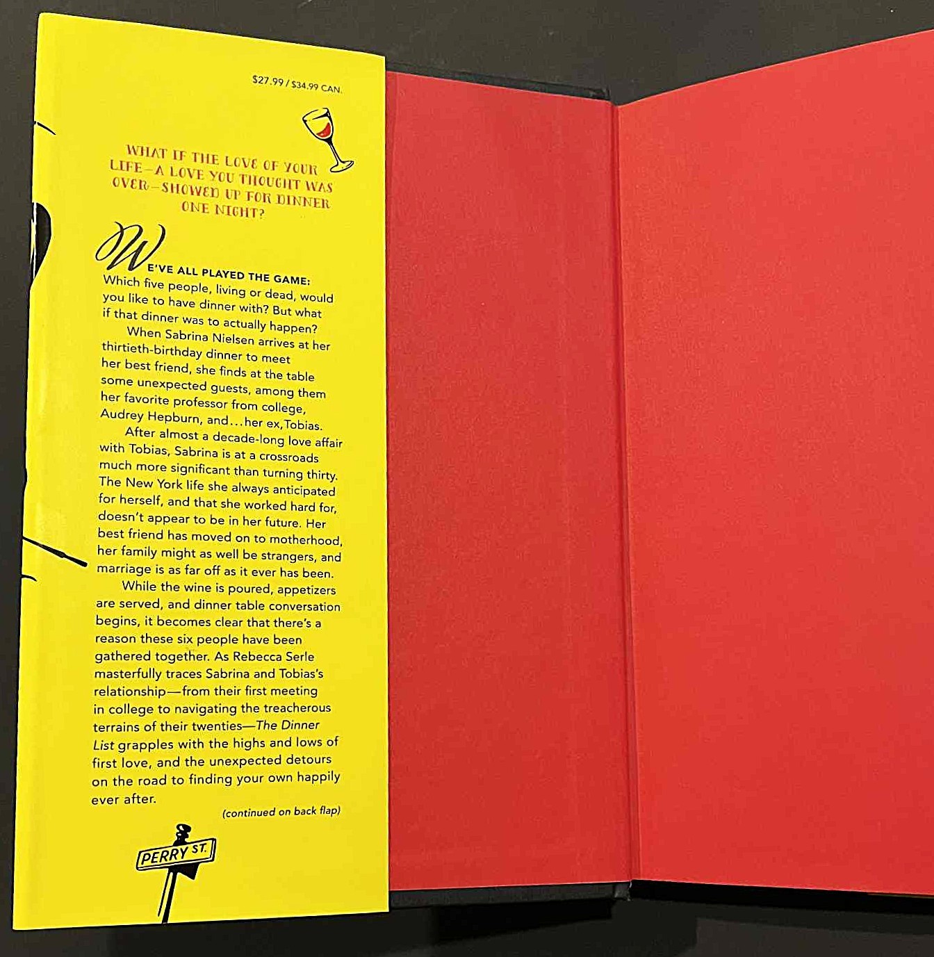 The Dinner List Rebecca Serle SIGNED True First Edition Hardcover Dust Jacket