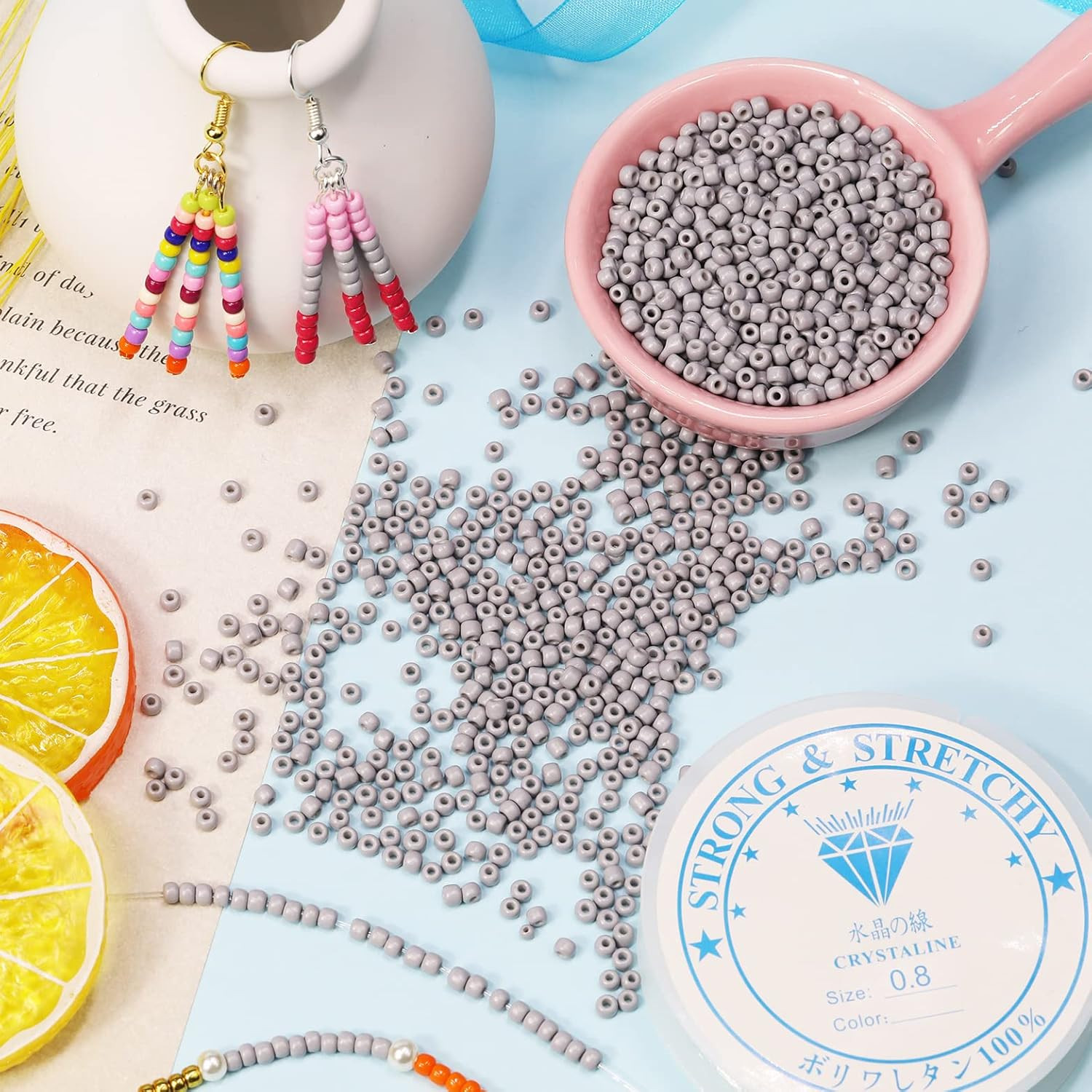 Grey Color 3mm Seed Beads About 3600pcs/100Grams in Bag, 8/0 Glass Craft Beads f