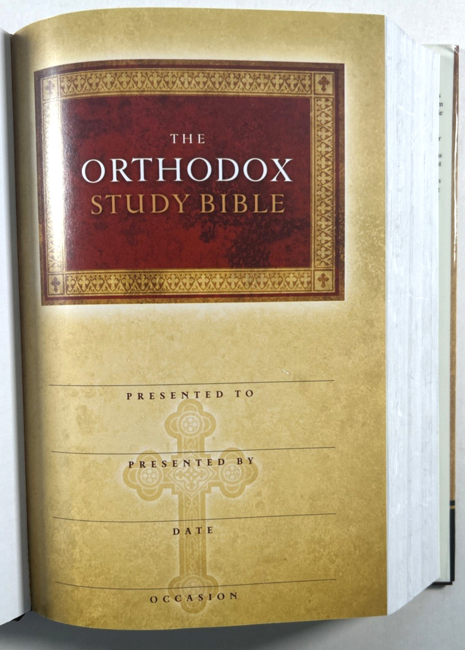 NKJV Orthodox Study Bible Hardcover NKJV (NT) St. Athanasius Septuagint (OT) VG