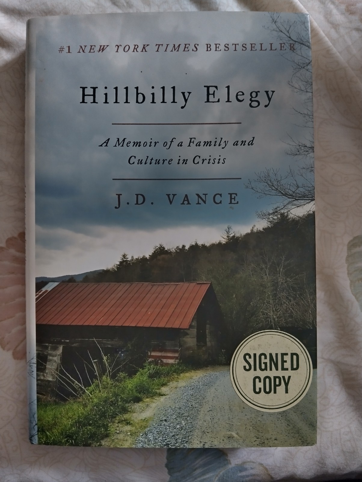 Hillbilly Elegy J. D. Vance Signed 1st Edition HC book