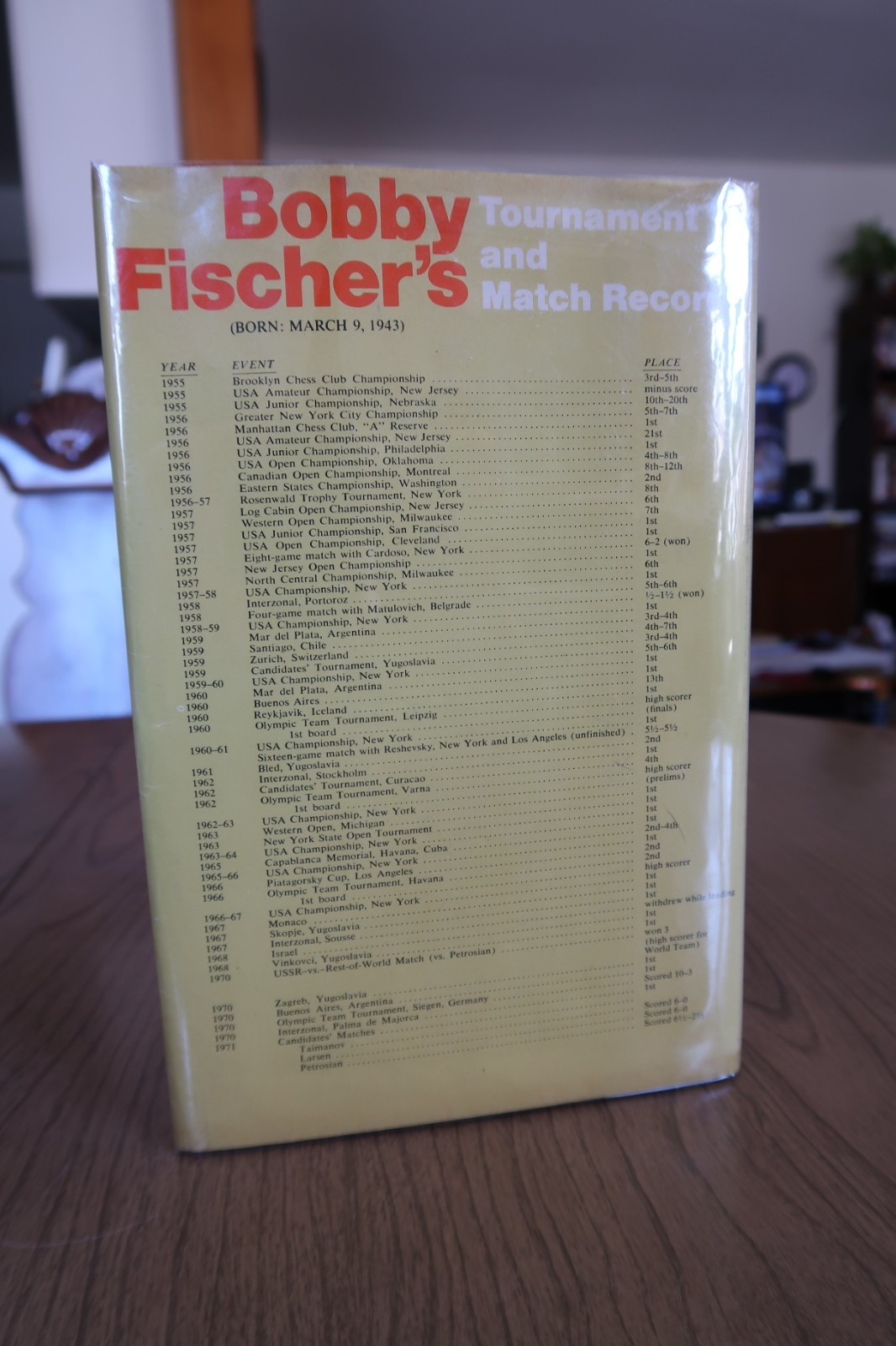 My 60 Memorable Games by Bobby Fischer HC/DJ 1ed Super Fast Free Shipping