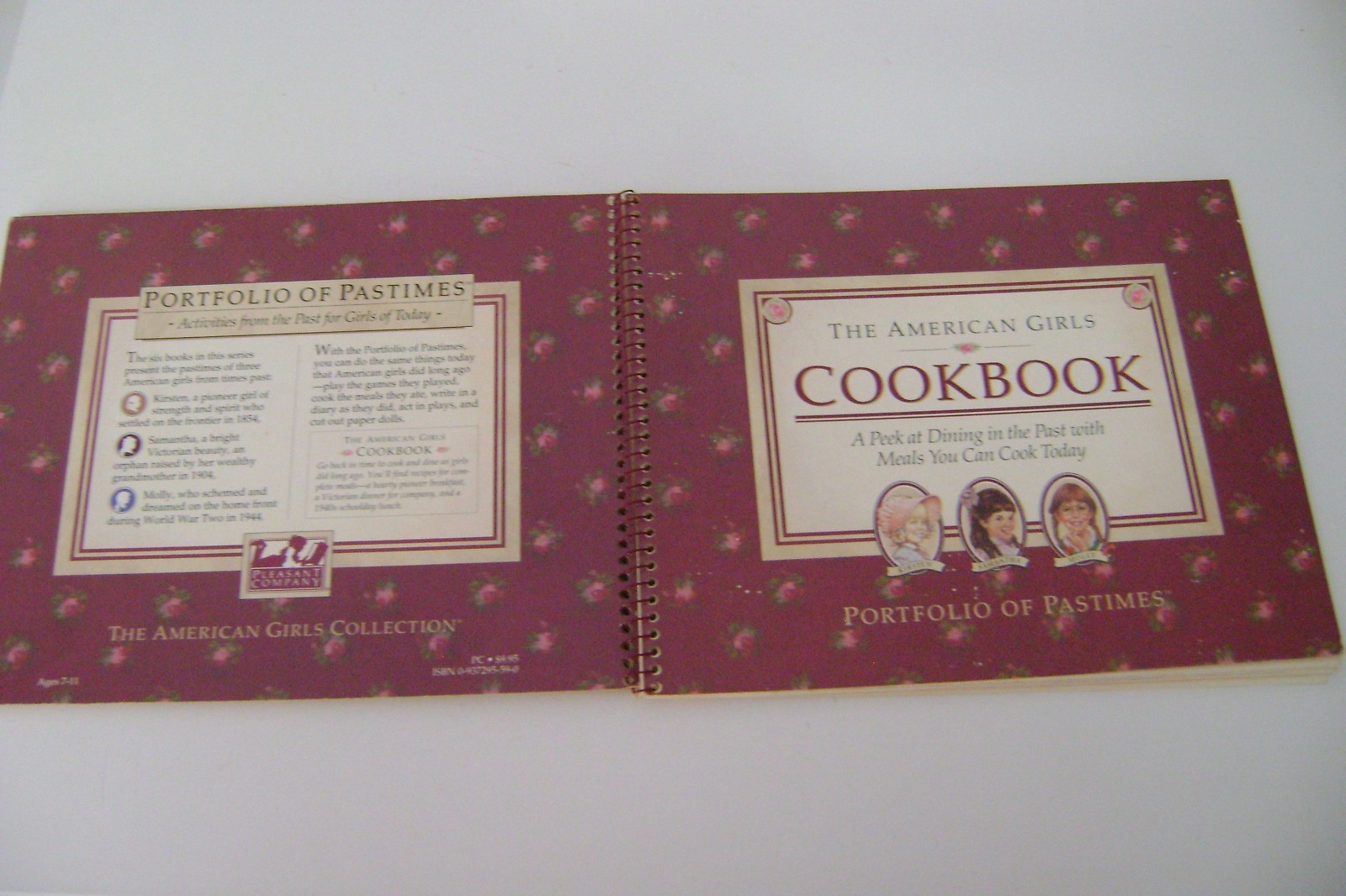 1990 American Girls CookBk Kirsten Samantha Molly Portfolio of Pastimes 1st ed