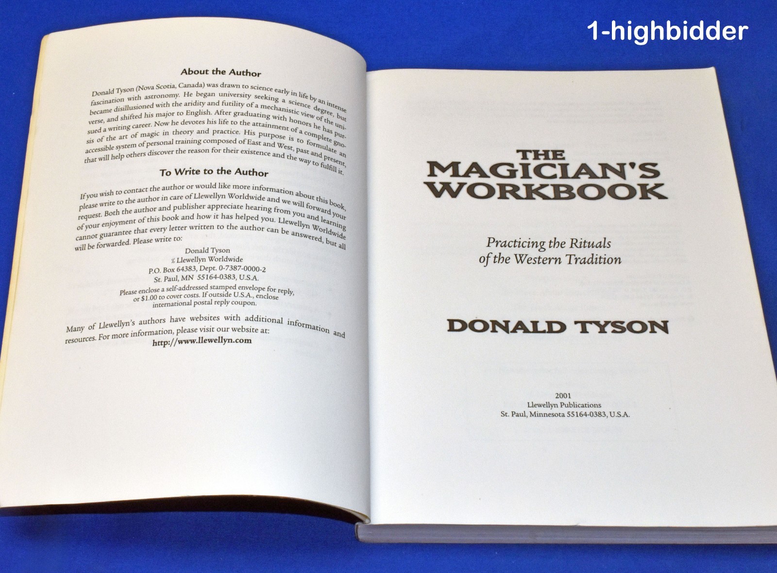 Donald Tyson Magician’s Workbook Ritual Magic Western Tradition Occult Black