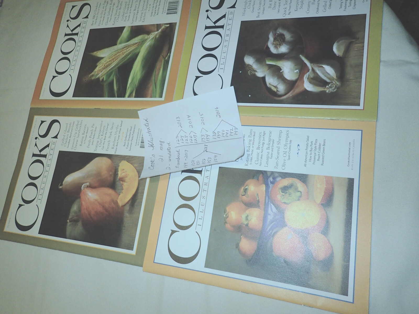 Lot of 21 Cook’s Illustrated Magazine from 2013 2014 2015 2016 2017 2018