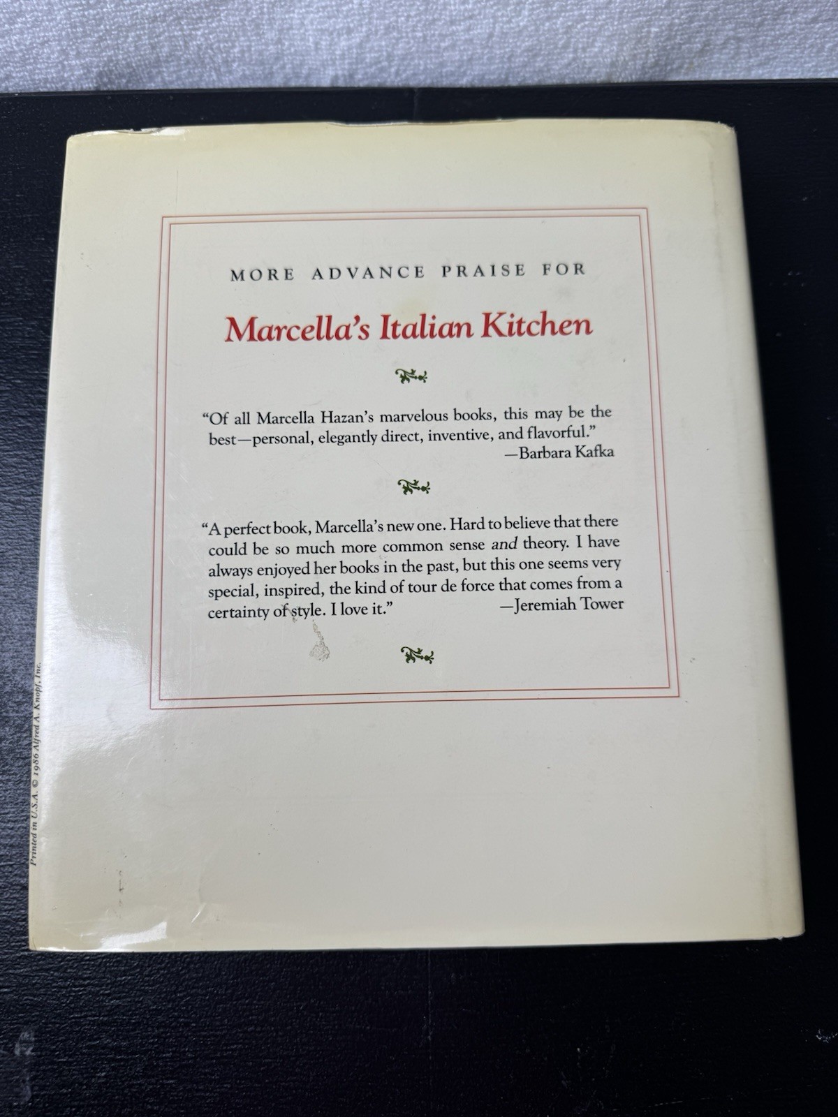 Marcella Hazan Marcella’s Italian Kitchen Hardcover Classic Italian Cooking