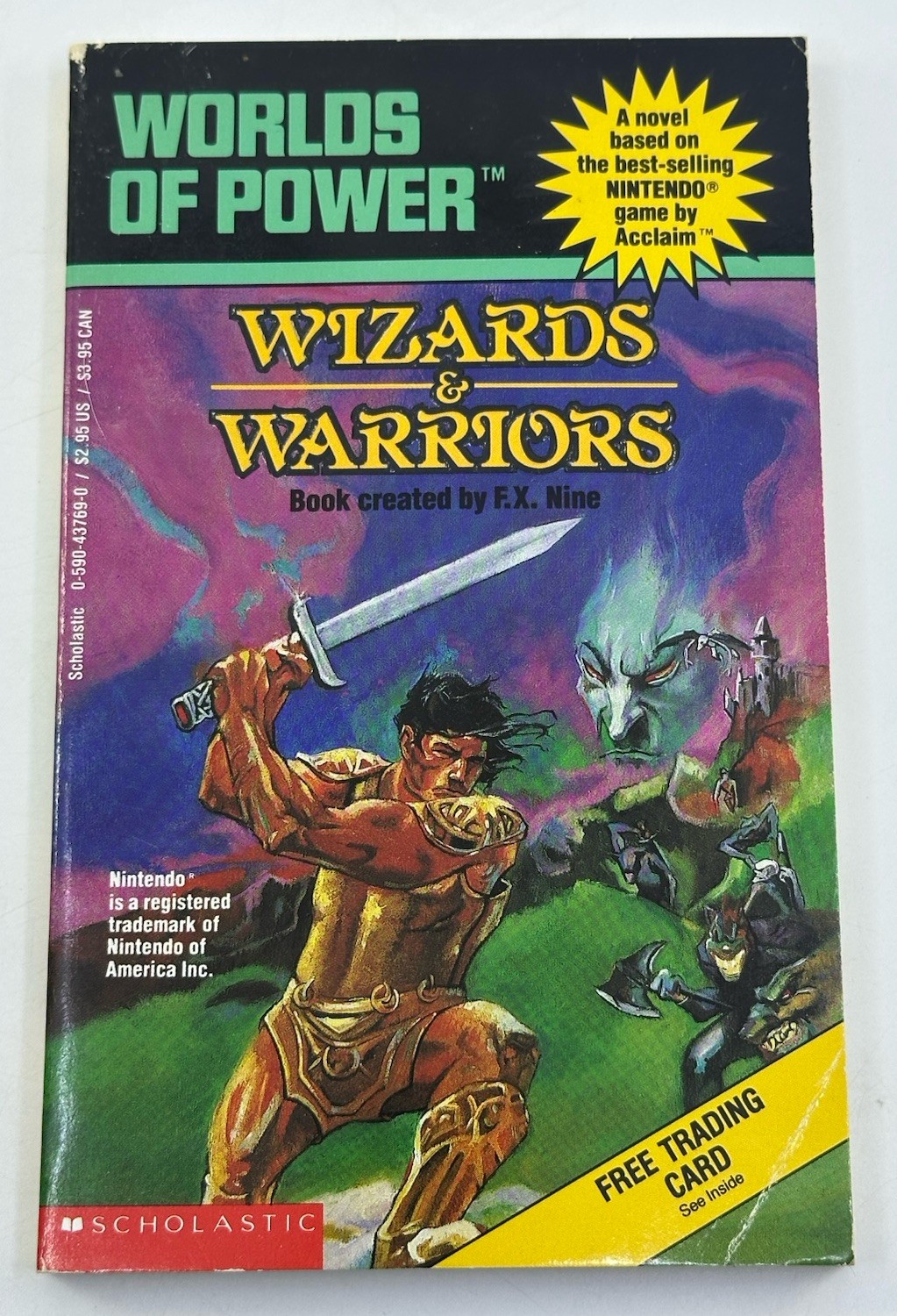 Wizards & Warriors Worlds of Power #5 Nintendo NES w/ Trading Card F. X. Nine