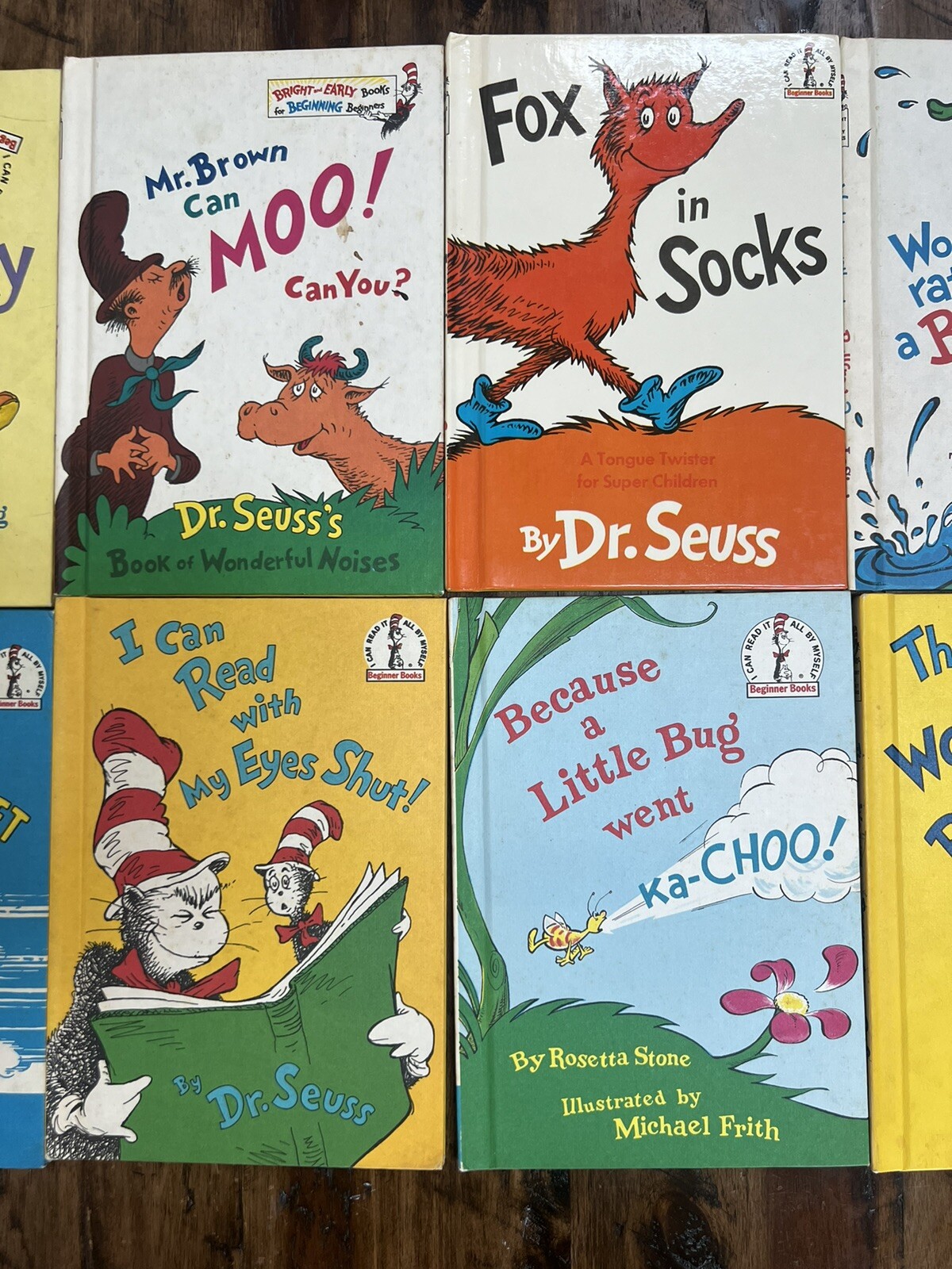 Dr. Suess Vintage 10 Beginner Books Mulberry Street Mr brown moo Fox In Socks
