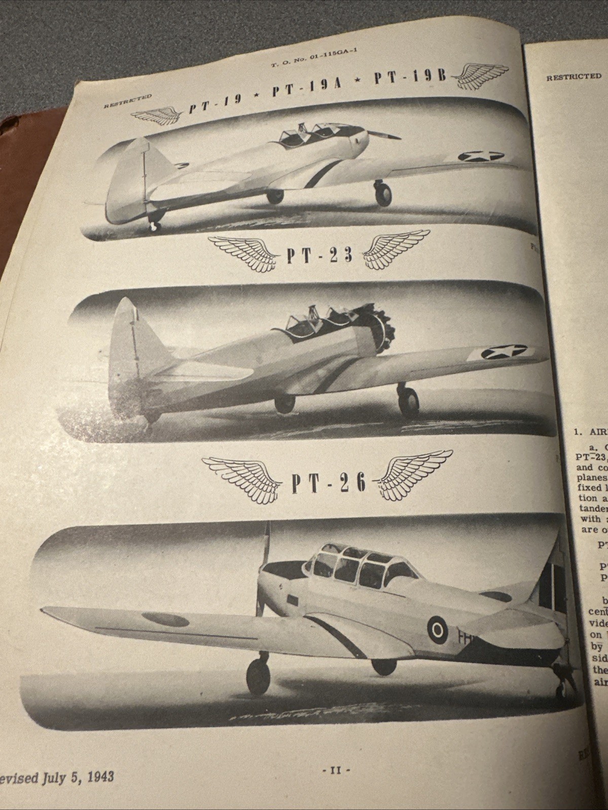 WW2/II US Army Air Forces P-19-PT-26 Airplane Aircraft Airframe Book