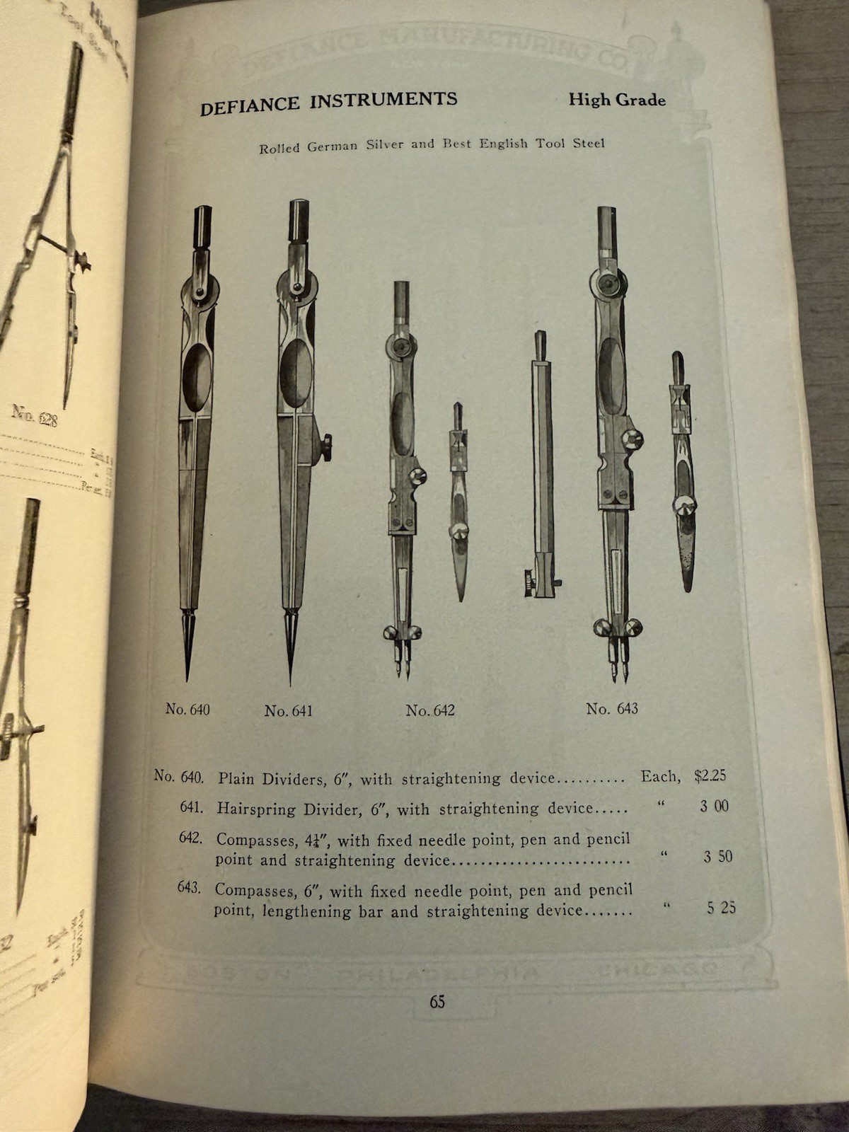 1916 Defiance Drawing Materials Catalog Blueprint WWI War Dept Antique Book