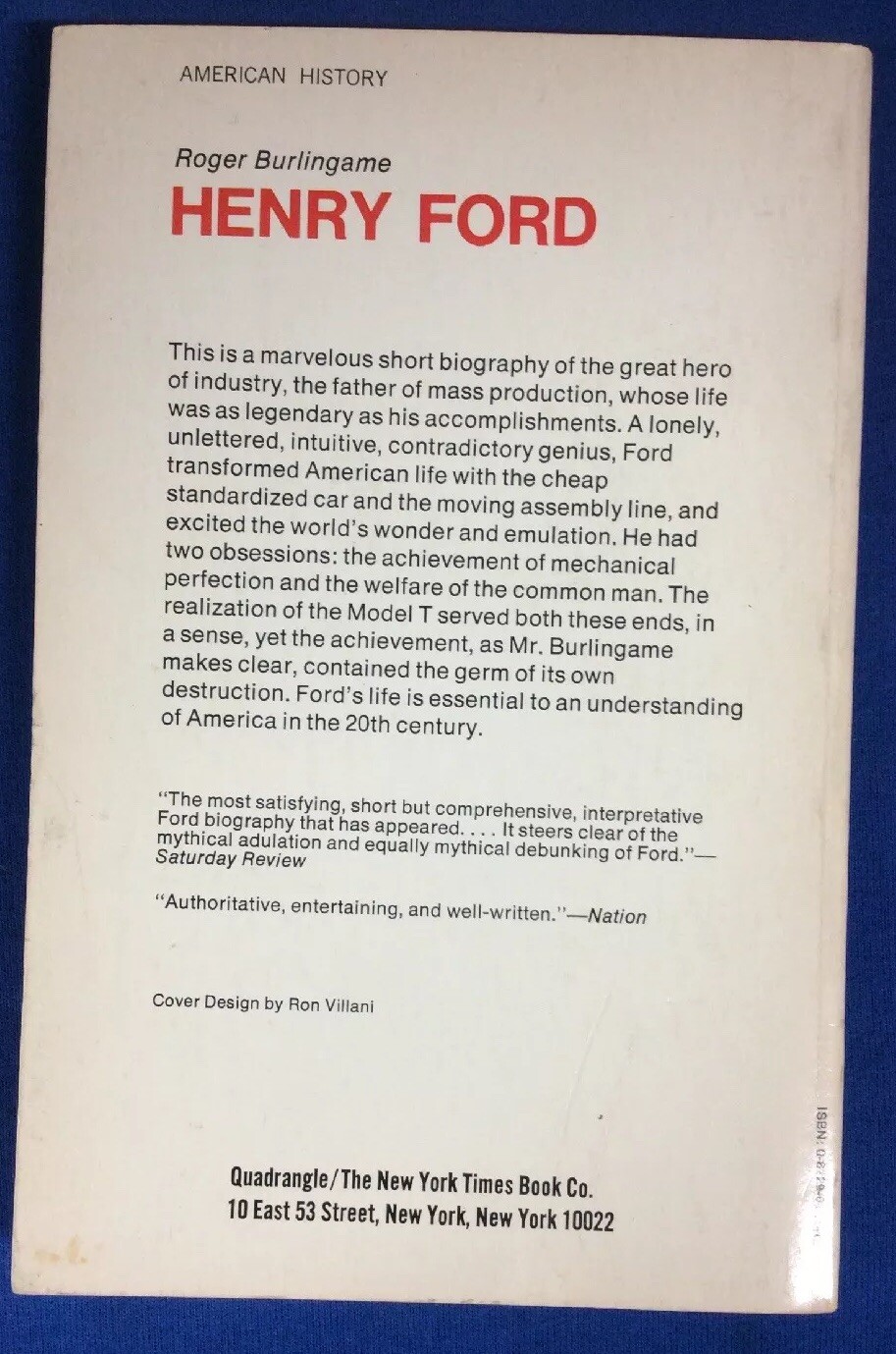 Henry Ford by Roger Burlingame, Paperback, 194 Pages